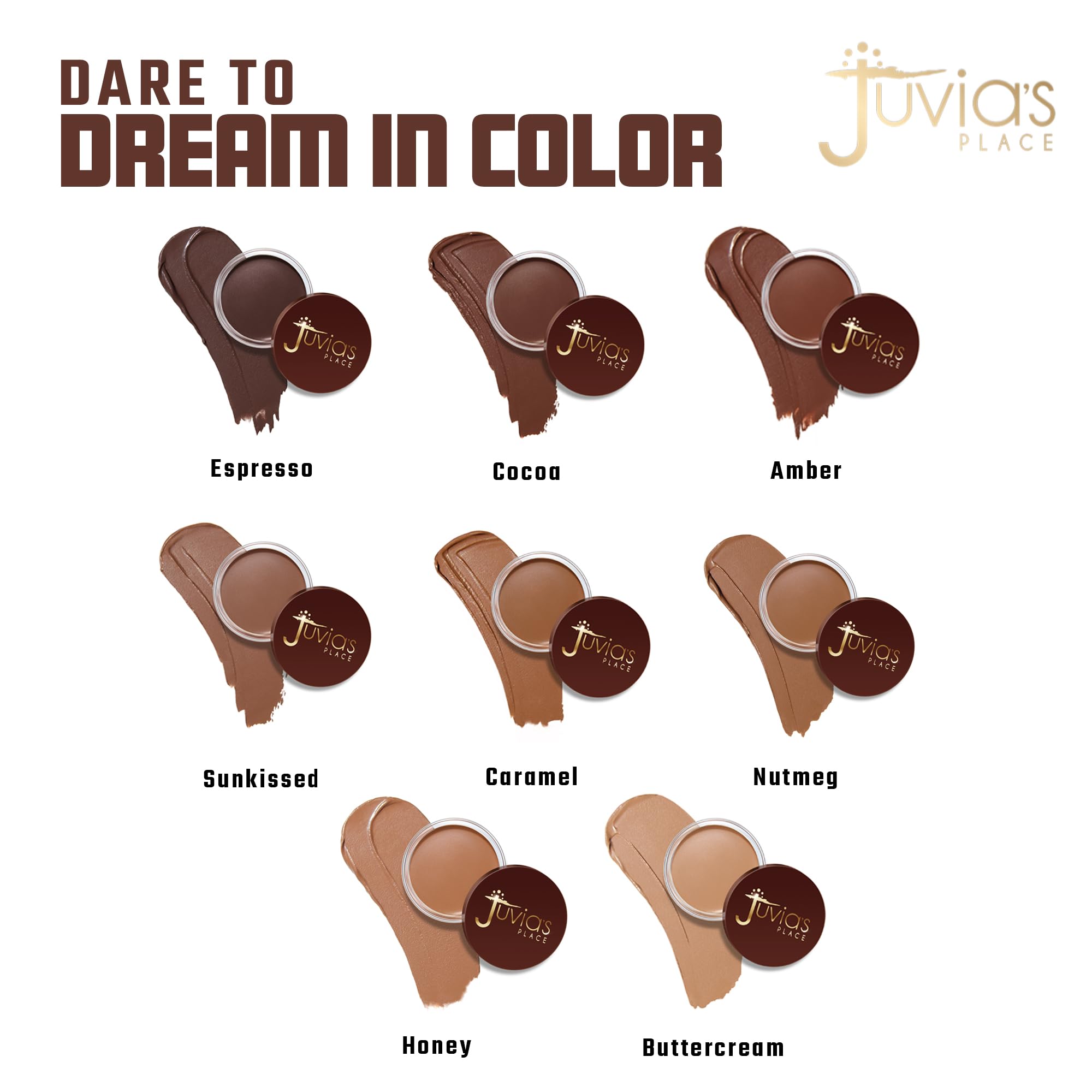 Juvia's Place Bronzed Cream Bronzer - Cocoa - Smooth Cream Bronzer Pot for Sun-Kissed Glow & Warmth, Buildable & Blendable Makeup Contour with Long-Lasting Matte Shimmer Finish, Highly Pigmented Juvia's Place Au supplements