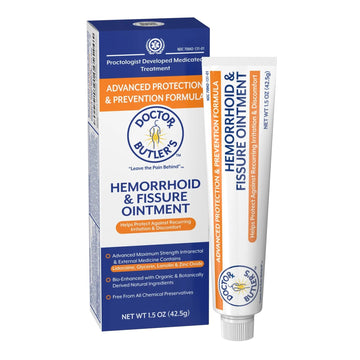 Doctor Butler's Advanced Hemorrhoid & Fissure Ointment – Lidocaine Hemorrhoid Treatment and Fissure Treatment Extra Strength Formula, Heals and Provides Fast Pain and Itch Relief* (1.5 oz.) Doctor Butler's Au supplements