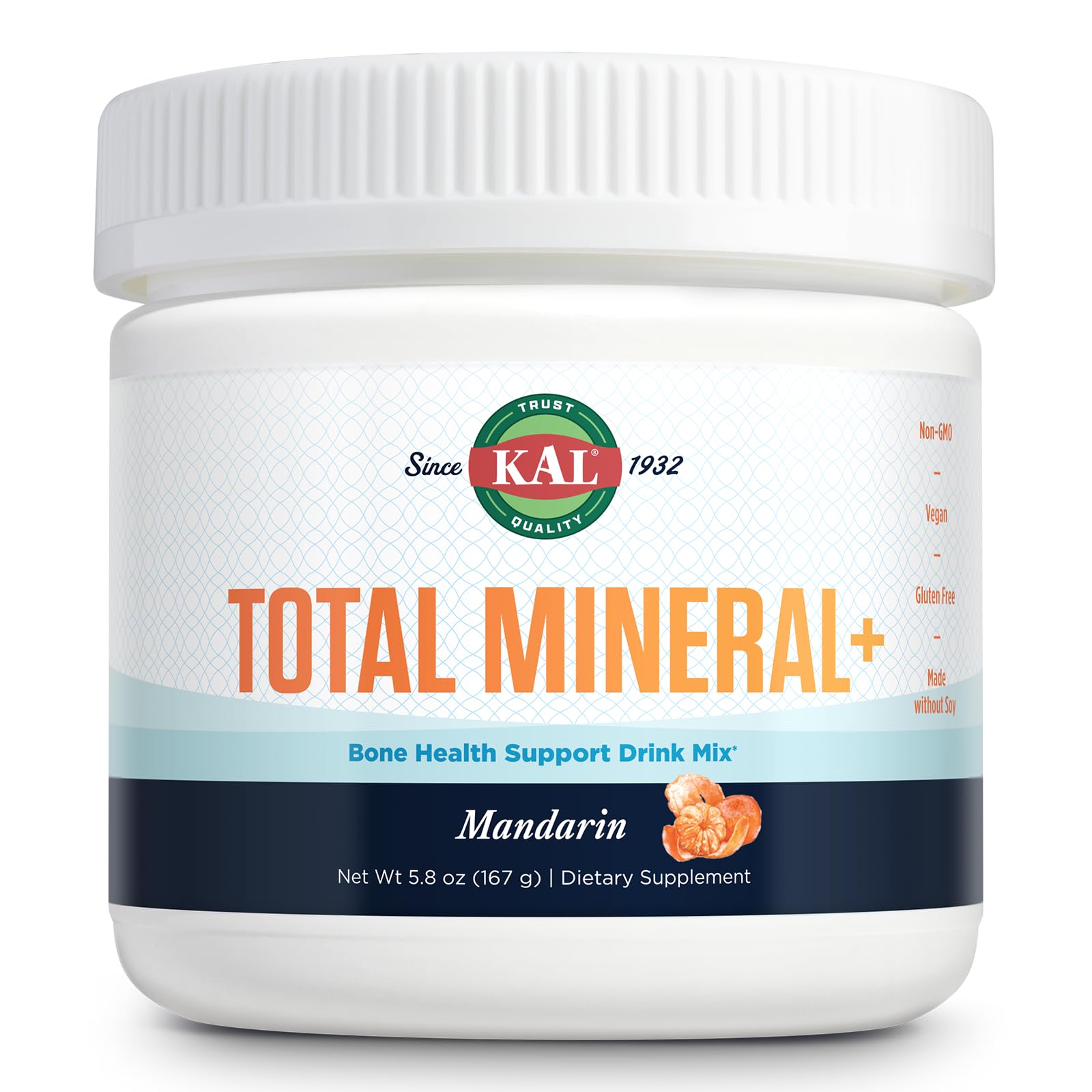 KAL Total Mineral+ Powder - Total Complex - Magnesium Glycinate, Zinc, Calcium and More - Bone Health & Whole Body Support Supplement - Vegan, Non-GMO, Gluten-Free 60-Day Guarantee - 30 Servings KAL Au supplements