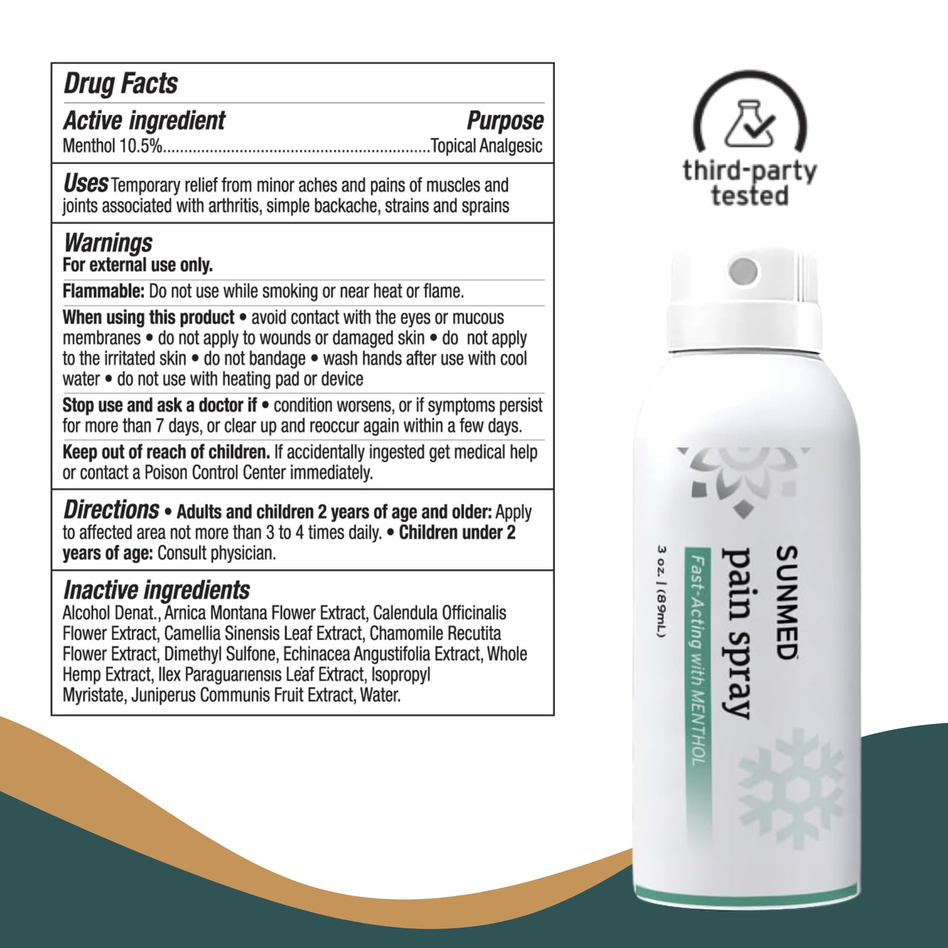 SUNMED Hemp Oil Menthol Spray for Discomfort Soothing & Recovery – Fast-Absorbing, Cooling Topical Formula for Aches, Tension & Muscle Relief – Convenient Spray, Easy Application SUNMED Au supplements