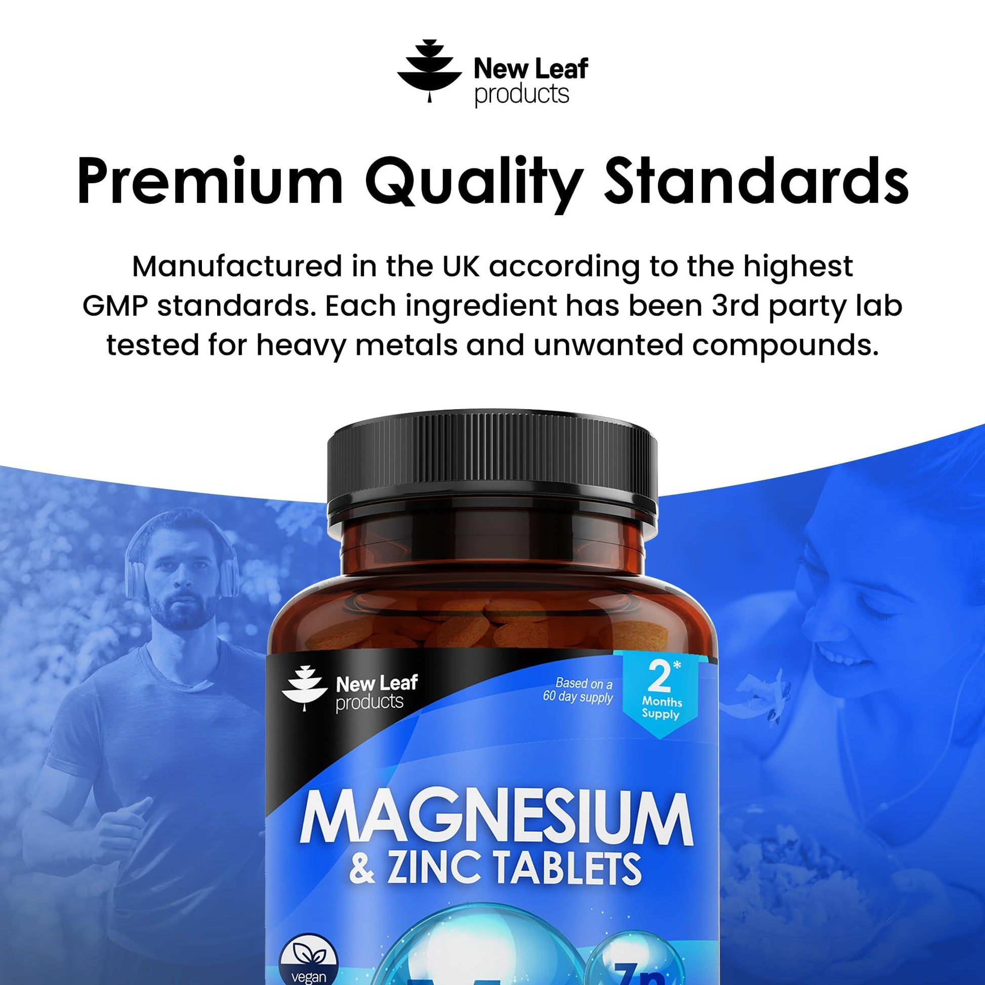 Magnesium Supplements 516mg With Zinc - 120 Magnesium Tablets Supports Muscle NEW LEAF PRODUCTS Au supplements