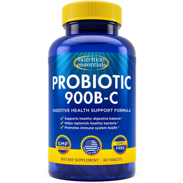 Nutrition Essentials Probiotics for Women and Men - with Lactase Enzyme and Prebiotic Fiber for Digestive Health - 80 Percent + More Potent Supplement for Gut Health Support - Vegan Formula Nutrition Essentials Au supplements