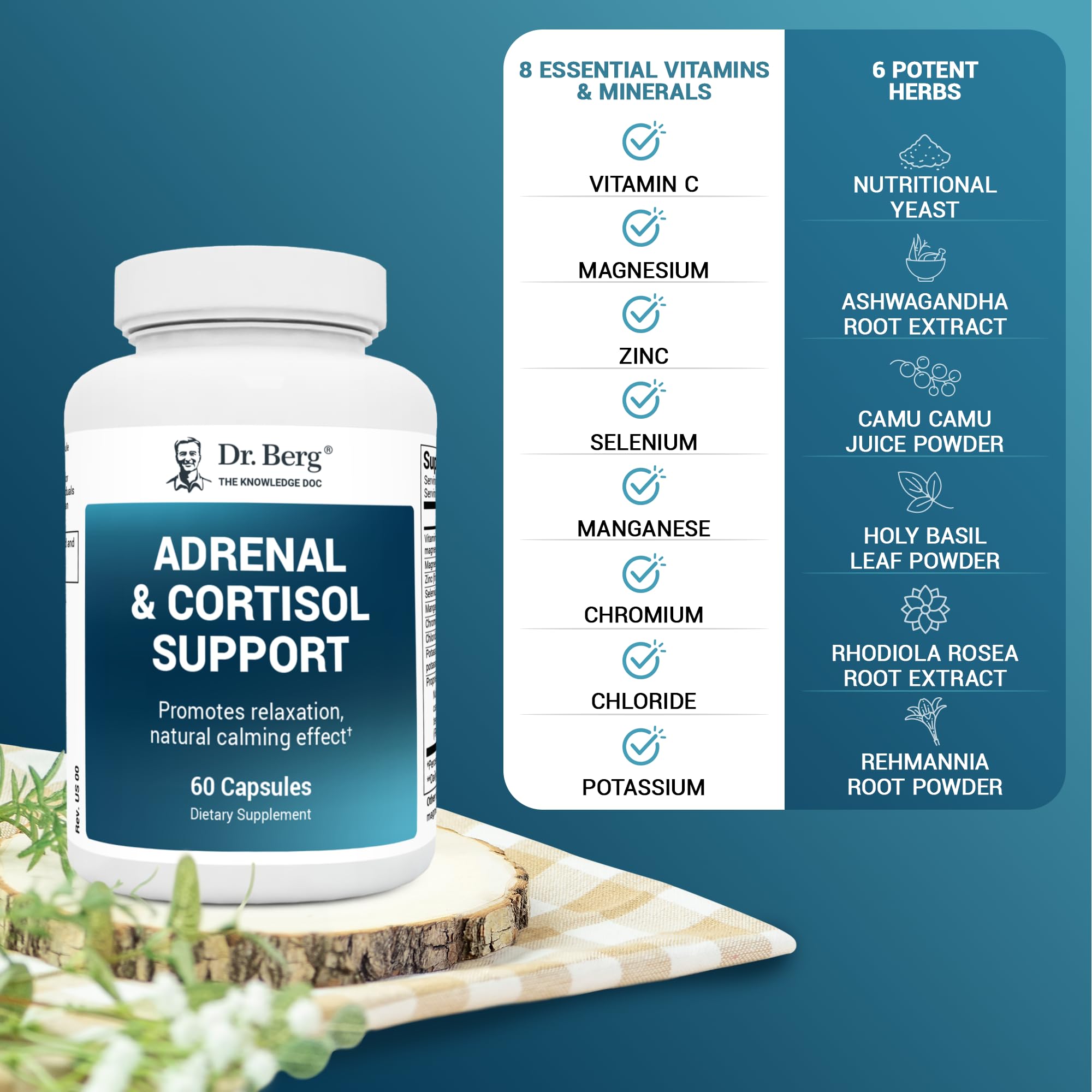 Dr. Berg Adrenal & Cortisol Supplement New Formula - Adrenal Supplement & Cortisol Dr. Berg Nutritionals Au supplements