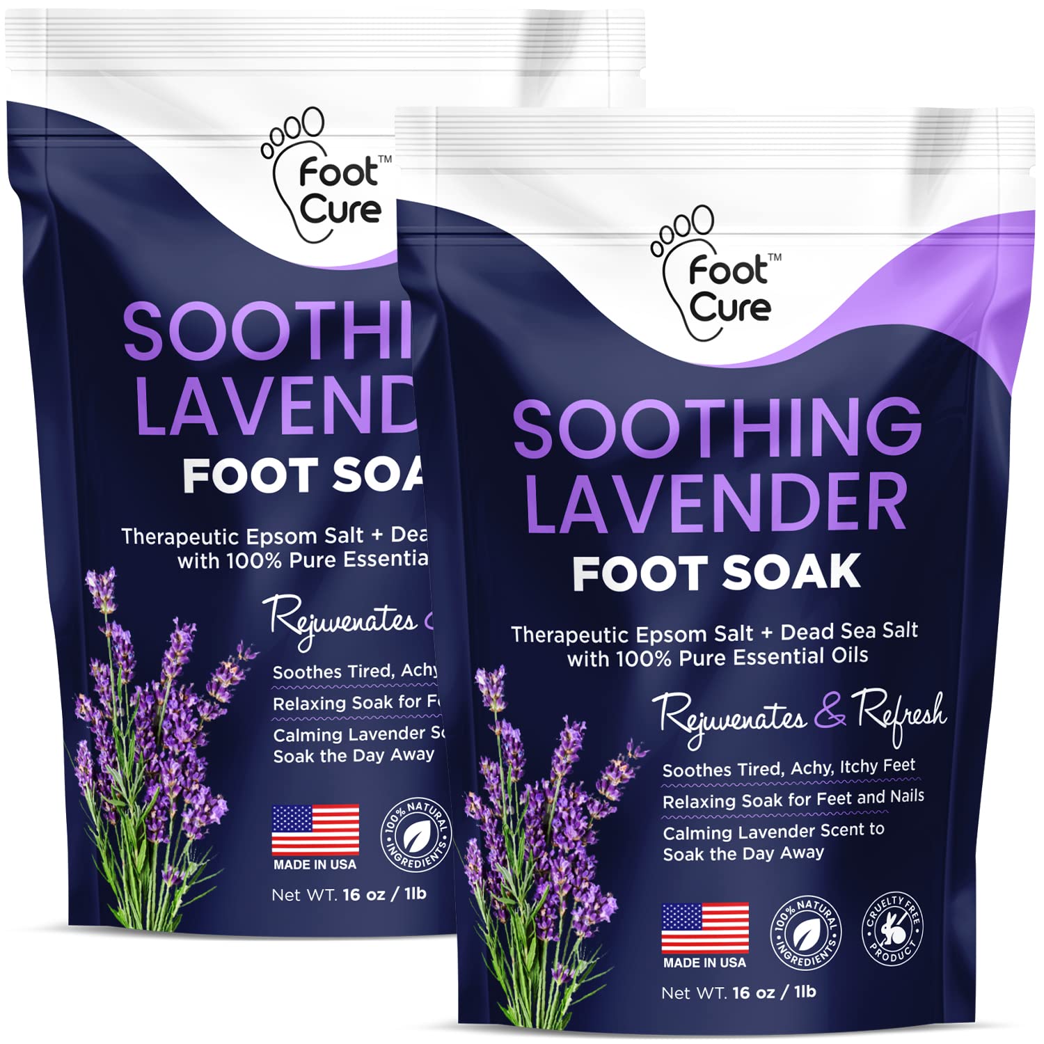 Soothing Lavender Foot Soak with Epsom Salt - Best Toenail Treatment, & Softens Calluses FOOT CURE Au supplements