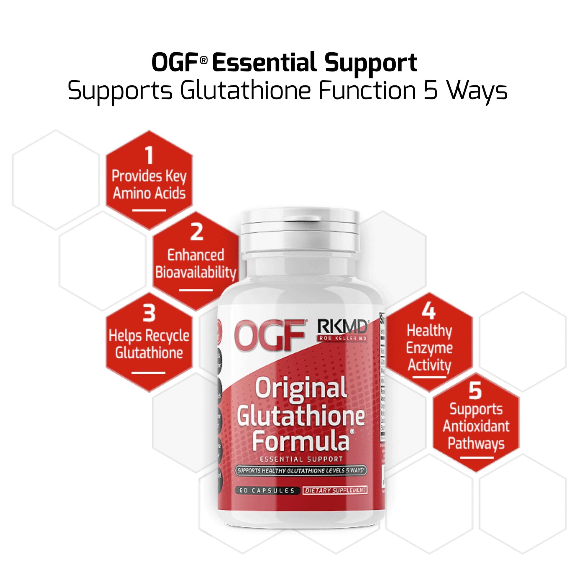 Original Glutathione Formula Essential Support, RobKellerMD, Advanced Antioxidant Formula, Helps Body Produce Glutathione Naturally for Detox, Immune Health, Mental Clarity, & Daily Wellness, 60 caps Rob Keller MD Au supplements