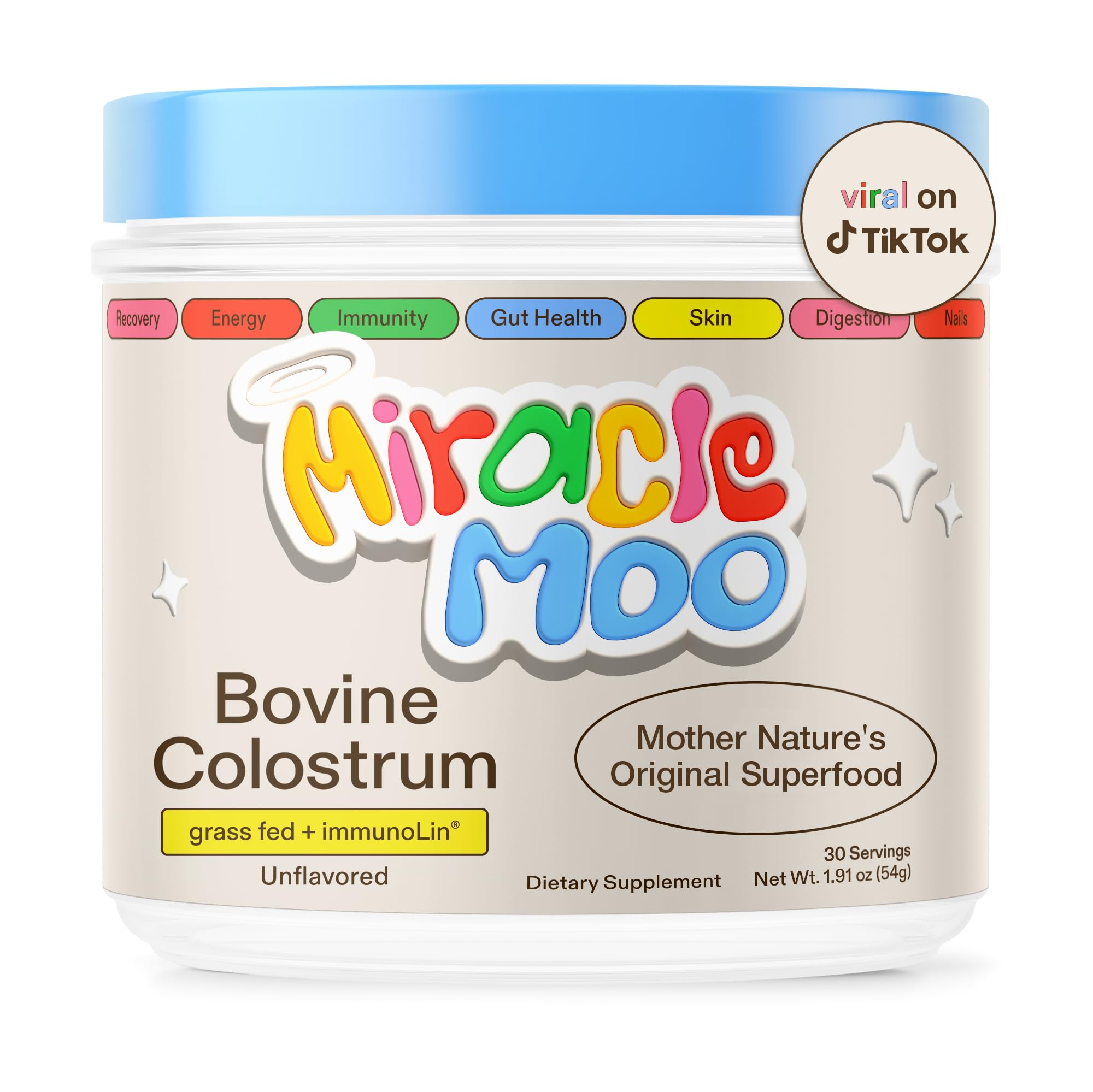 Colostrum Supplement for Gut Health, Hair Growth, Beauty and Immune Support Miracle Moo Au supplements