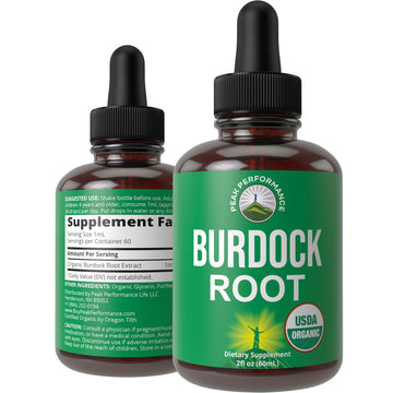 Peak Performance USDA Organic Burdock Root Liquid Drops Supplement. Vegan Extract Tincture for Women and Men. Organic Burdock Root Oil Herb. Zero Sugar, Gluten Free Supplements Peak Performance Au supplements