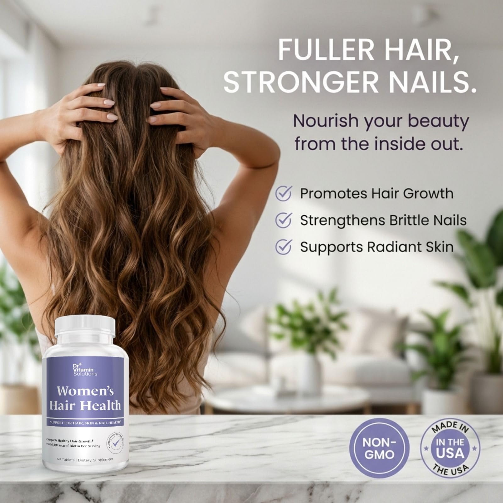 Dr Vitamin Women's Hair Health - Hair, Skin & Nails Support with Biotin & Collagen - 60 Tablets DR VITAMIN SOLUTIONS Au supplements