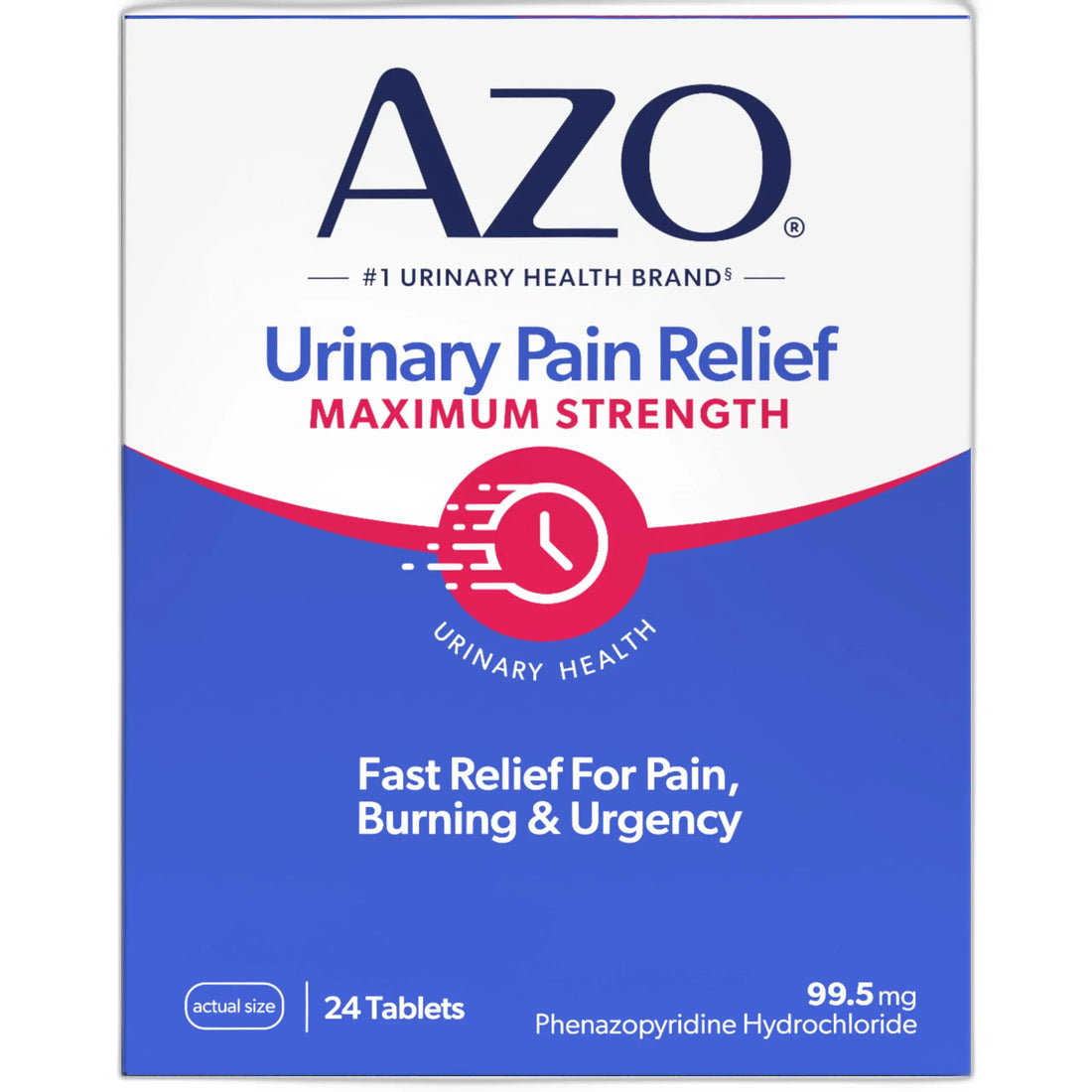 AZO Urinary Pain Relief Maximum Strength, Fast relief of UTI Pain, Burning & Urgency, Targets Source of Pain, #1 Most Trusted Brand, 24 Tablets AZO uk supplements