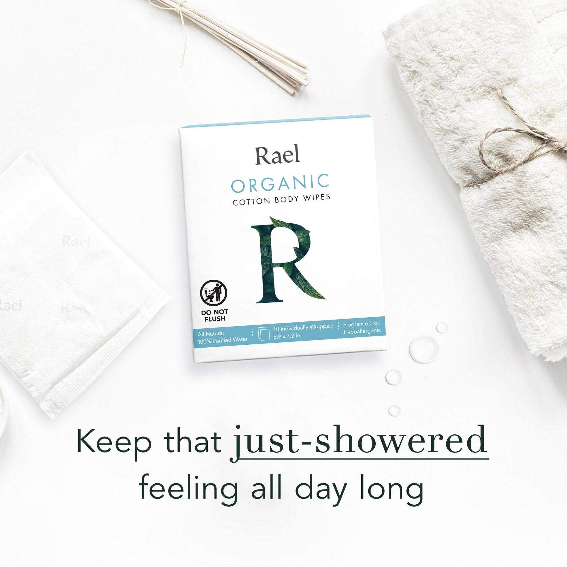 Rael Body Wipes, Organic Cotton Wipes for Women - Unscented Body Wipes, Individually Wrapped Rael Au supplements