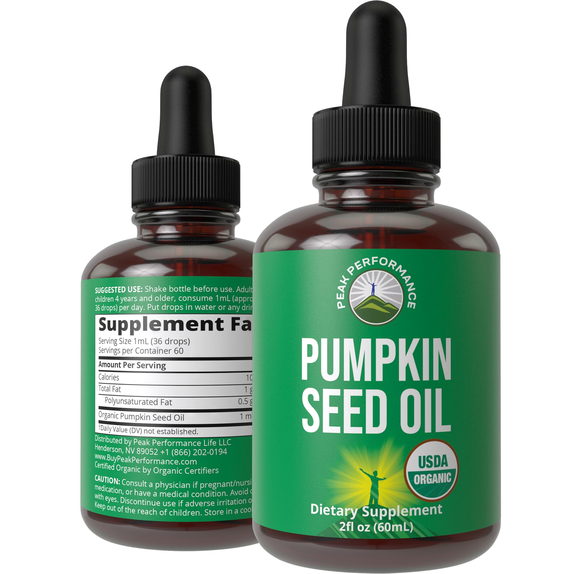 Pumpkin Seed Oil. USDA Organic Vegan Liquid Drops Extract for Women and Men. Supplement for Hair Growth, Skin Health, UT, Prostate Support. Zero Sugar, Gluten Free. Take Orally No Capsules Peak Performance Au supplements