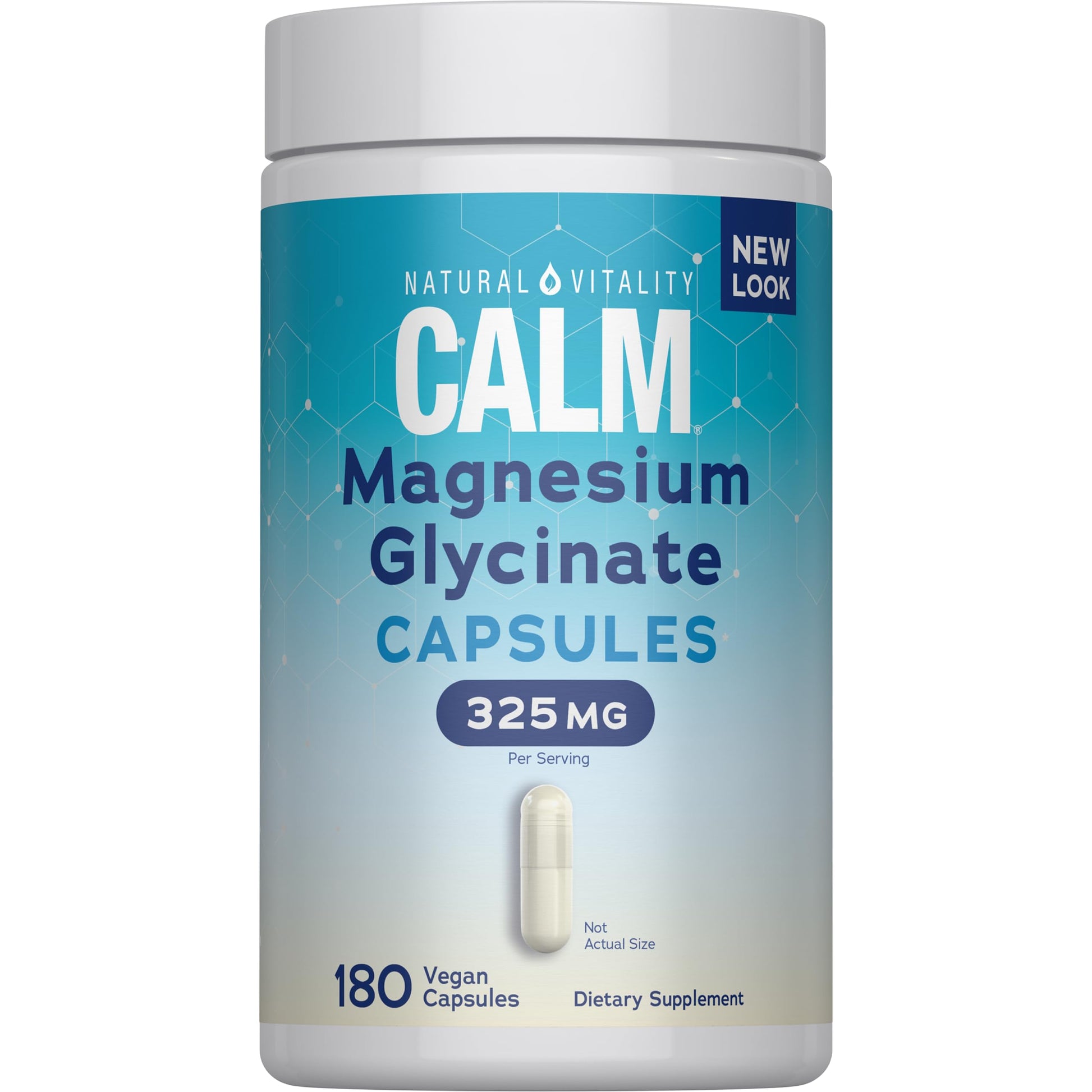Natural Vitality Calm, Magnesium Glycinate Supports Bone, Muscle, Heart, & Nerve Health, Non-GMO, Vegan, Gluten Free 180ct Natural Vitality Au supplements