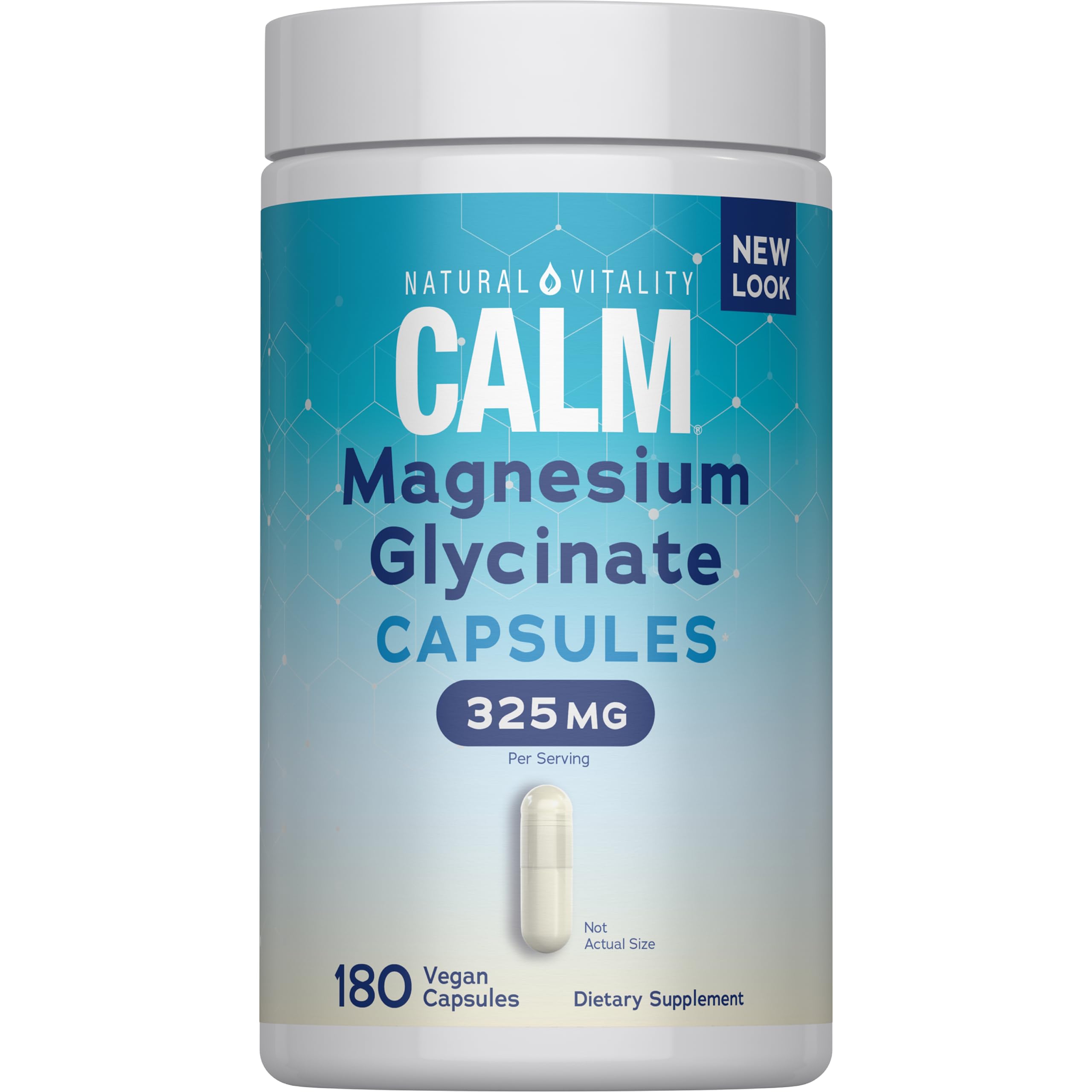 Natural Vitality Calm, Magnesium Glycinate Supports Bone, Muscle, Heart, & Nerve Health, Non-GMO, Vegan, Gluten Free 180ct Natural Vitality Au supplements