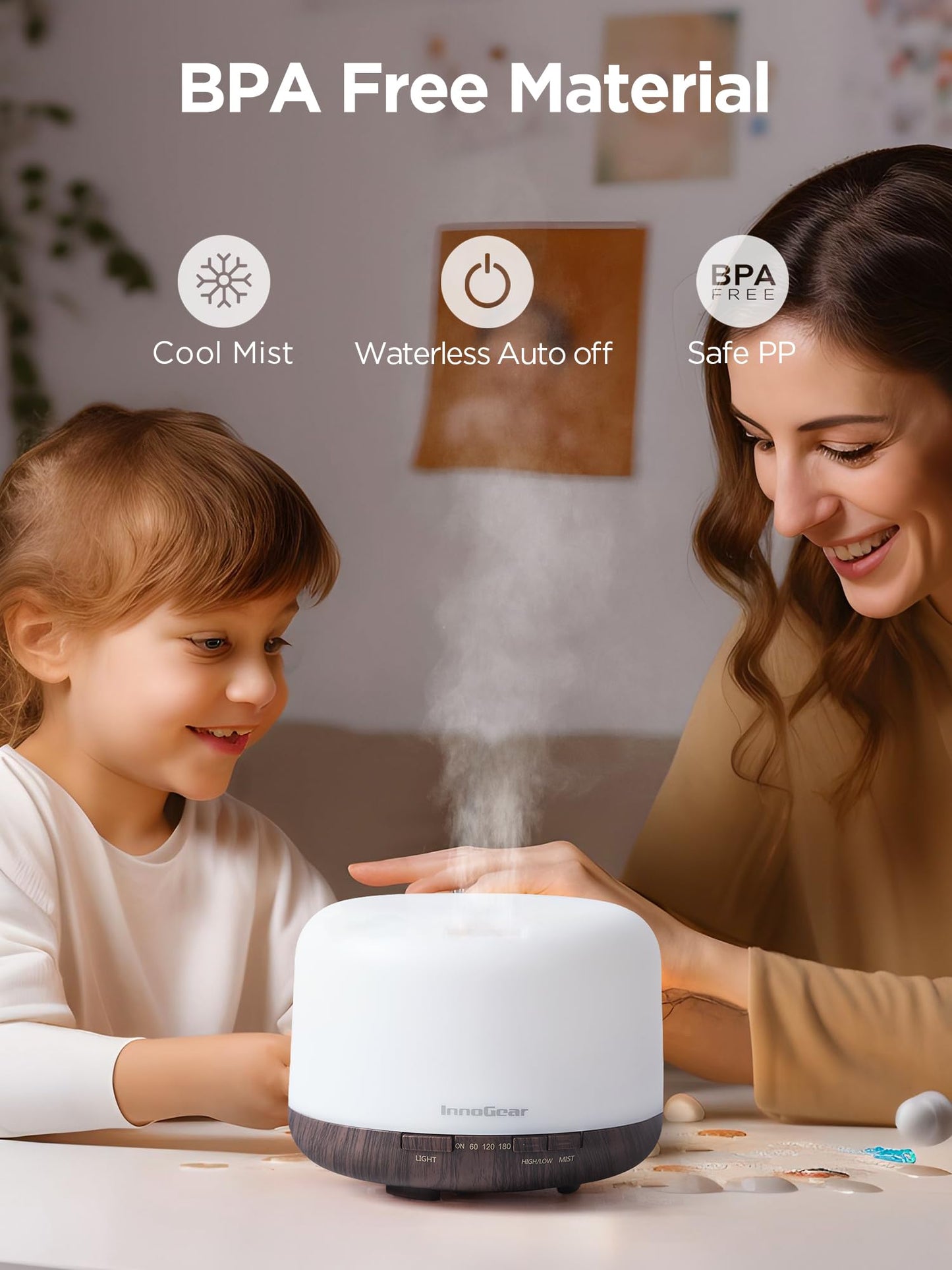 InnoGear 500ml Essential Oil Diffuser with Remote Control, Premium Ultrasonic Aromatherapy InnoGearUS supplements