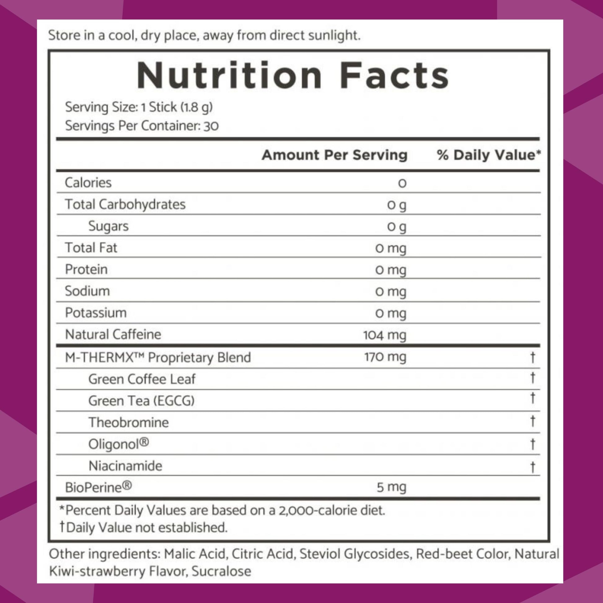 TRIM Stik, Appetite Control, Delicious Kiwi Strawberry beverage, low-calorie, 30 ct Youngevity Au supplements