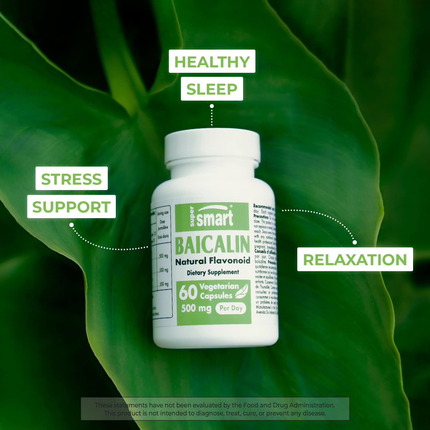Supersmart - 90% Baicalin 500mg per Day (Scutellaria Baicalensis) - Chinese Skullcap Supersmart Au supplements