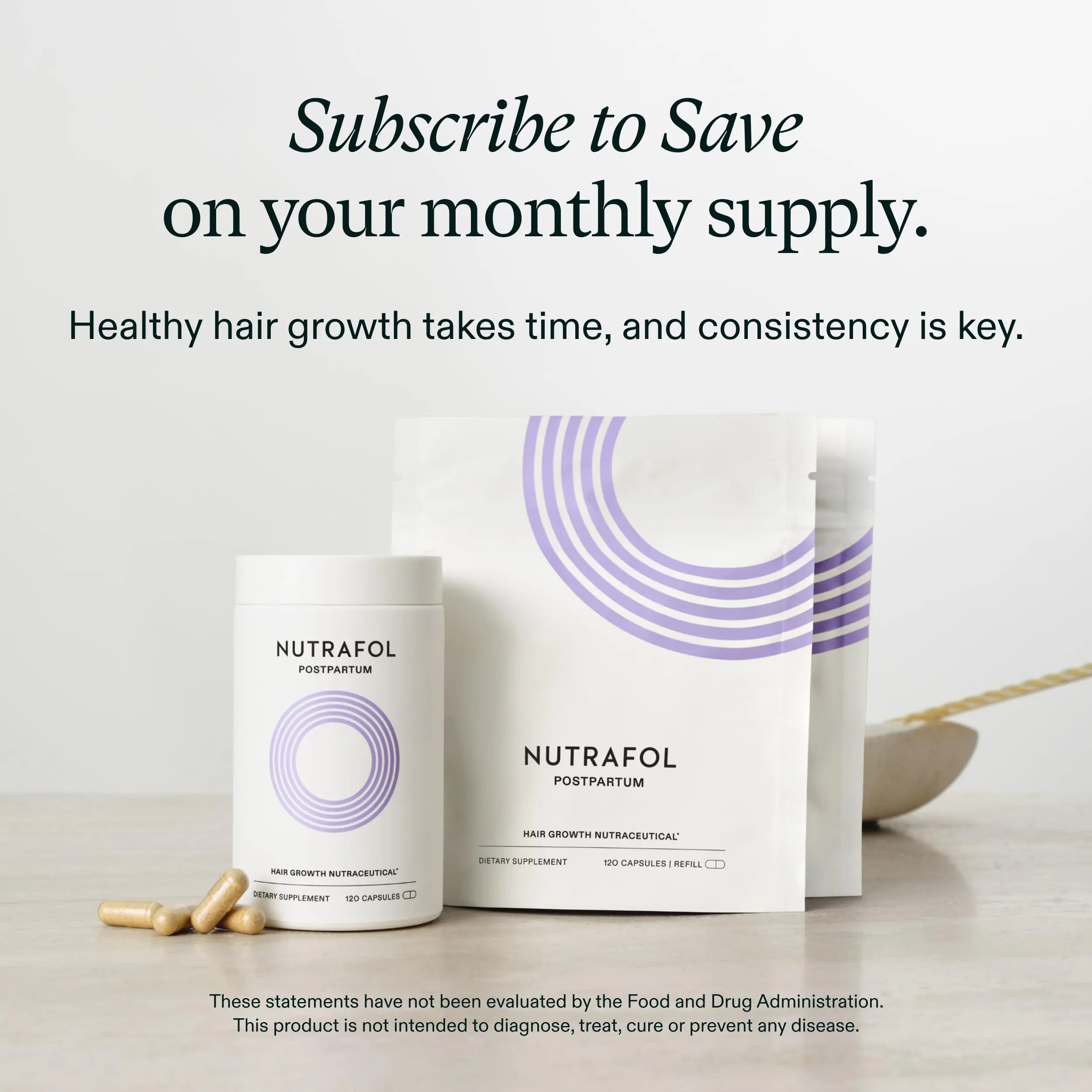 Nutrafol Postpartum Hair Growth Supplements, Clinically Tested for Visibly Thicker Hair and Less Shedding, Breastfeeding-friendly - 1 Month Supply Nutrafol Au supplements