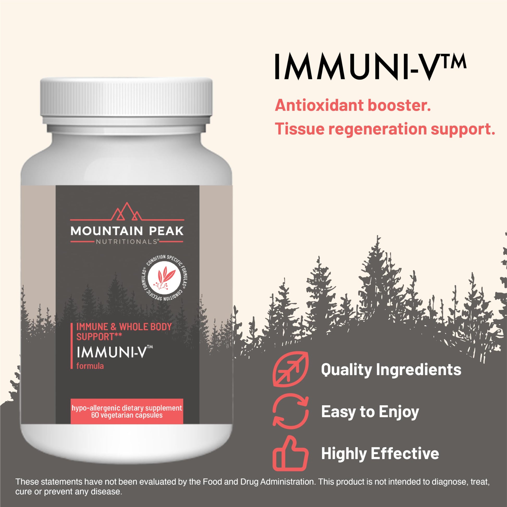 Mountain Peak Nutritionals Immuni-V - Immune System & Whole Body Support Supplement - Natural Antioxidant Booster with Humic Acid, Olive Extract, & Elderberry (60 Vegetarian Capsules) Mountain Peak Nutritionals Au supplements