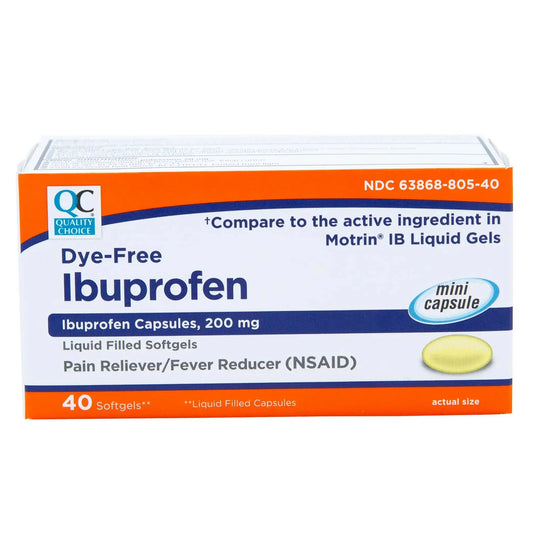 Quality Choice Ibuprofen 200 mg Liquid Gels 40 Count Easy to Swallow Pain Reliever and Fever Reducer for Headache Toothache Backache Menstrual Cramps Muscle Aches Minor and Pain Quality ChoiceAu supplements