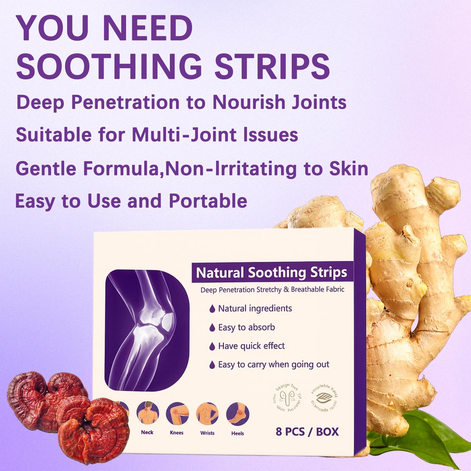 Soothing Joint Patches – Natural Herbal Comfort Pads for Knees, Shoulders, Back & Neck, Stretchy Breathable Fabric, Joint & Muscle Soreness, Long Lasting Soothing Strips, 8 Pcs/Box (2PCS) Generic Au supplements