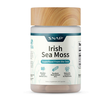 Snap Supplements Irish Sea Moss with Bladderwrack, Burdock Root & Iodine – Natural Sea Moss Supplement to Support Gut Health, Energy & Healthy-Looking Skin, 60 Vegan Capsules (1 Month Supply) Snap Supplements Au supplements