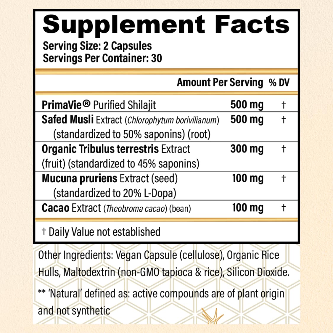 CHOQ Daily with 500mg PrimaVie Shilajit, Safed Musli, Tribulus - Natural Energy, Libido & Muscle Support - Daily Supplement for Men, 60 Vegan Capsules CHOQ Au supplements