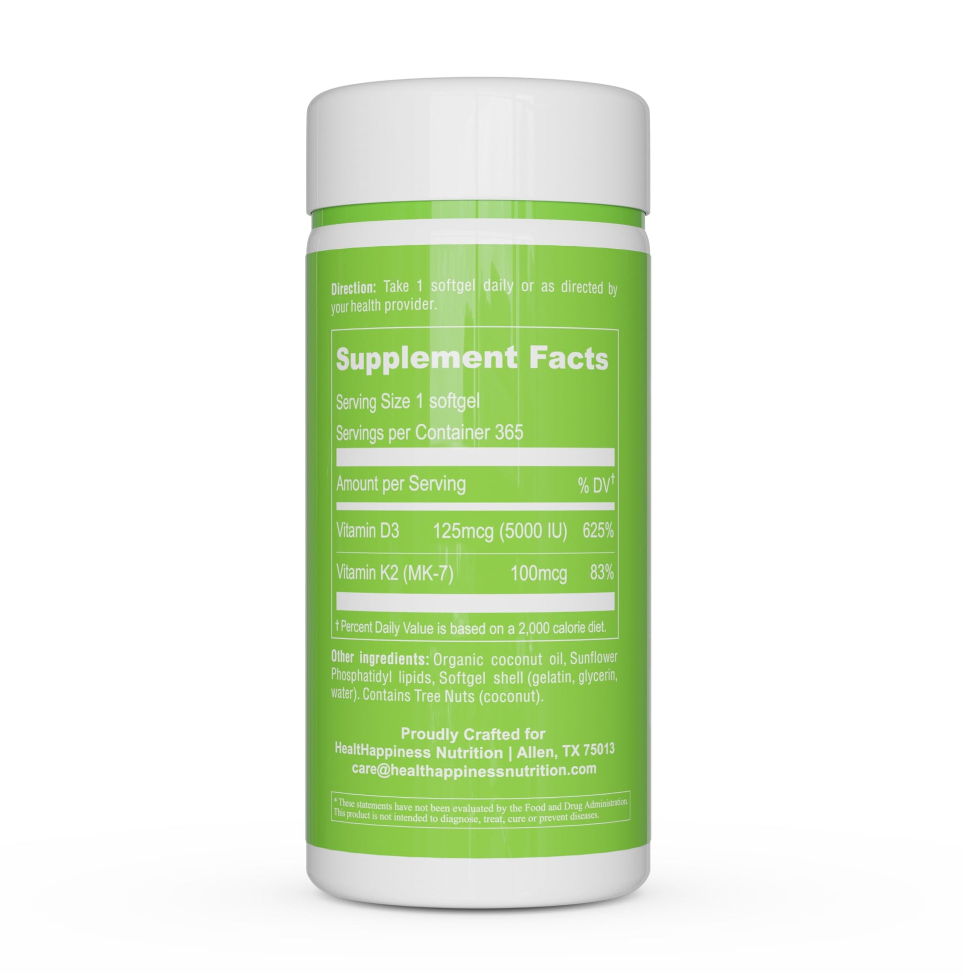 UpNourish Liposomal D3 K2 MK-7 – 365 Mini softgels with Organic Coconut Oil - 5000 IU 125 mcg Vitamin D3 and 100 mcg Vitamin k2 for Optimal Bone and Immune Health UpNourish Au supplements