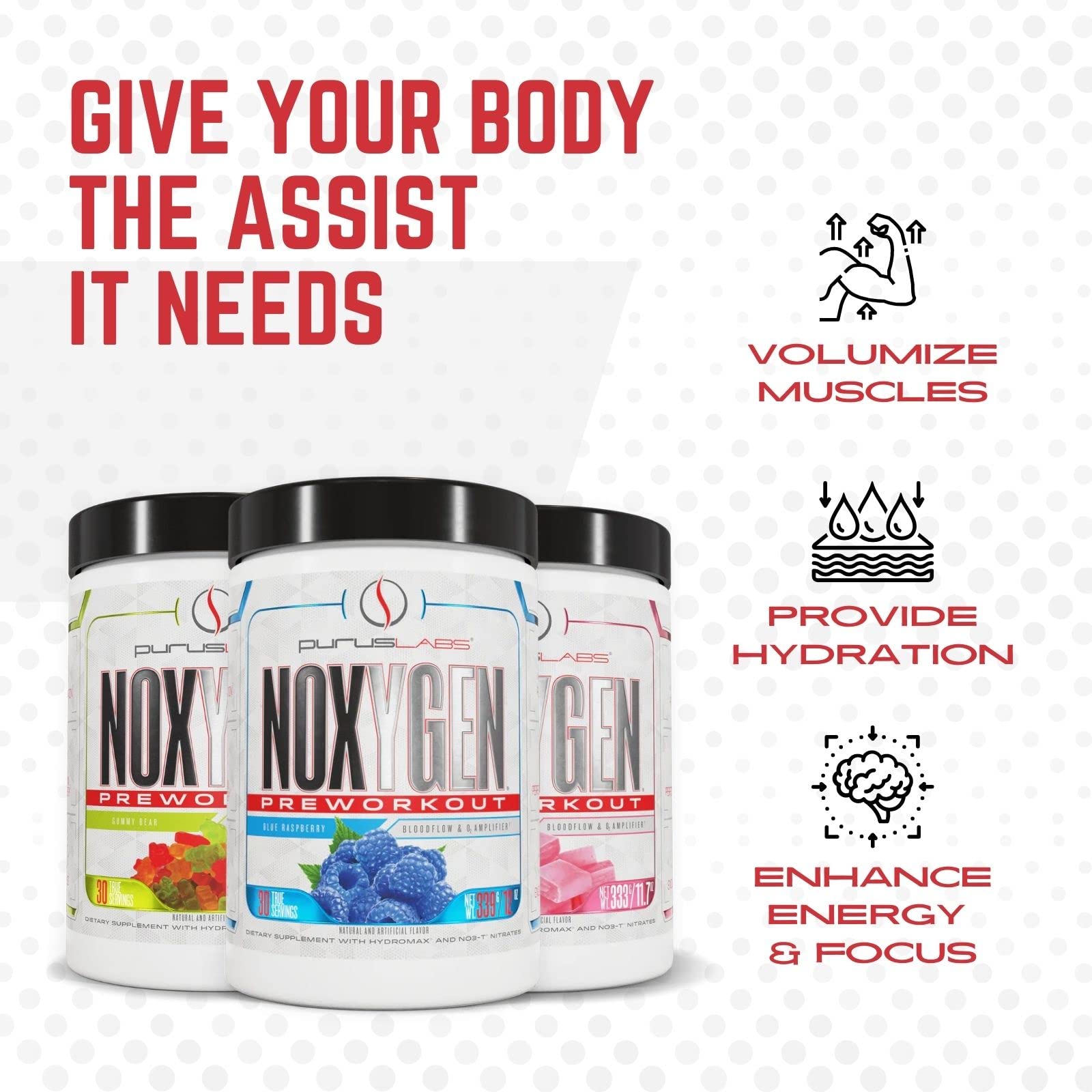 Purus Labs NOXYGEN PREWORKOUT Powder, 30 Servings (Strawberry Candy) Purus Labs Au supplements