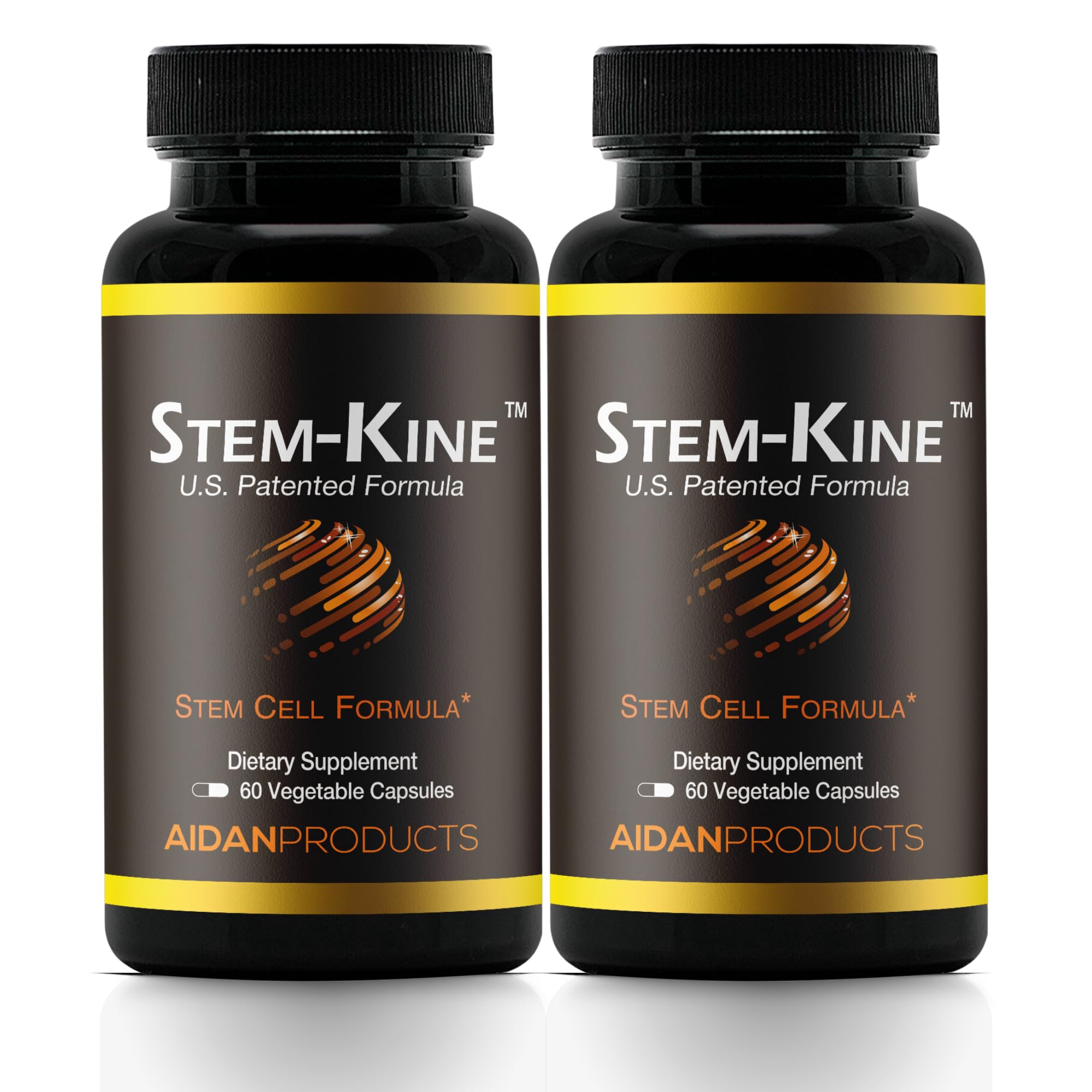 Aidan Products Stem-Kine Stem Cell Supplements, Clinically Proven to Increase Circulating Stem Cells, Pack of 2, Promoting Healing and Anti-Aging, 2 Pack of 60 Capsules Each Aidan Products Au supplements