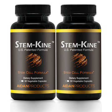 Aidan Products Stem-Kine Stem Cell Supplements, Clinically Proven to Increase Circulating Stem Cells, Pack of 2, Promoting Healing and Anti-Aging, 2 Pack of 60 Capsules Each Aidan Products Au supplements