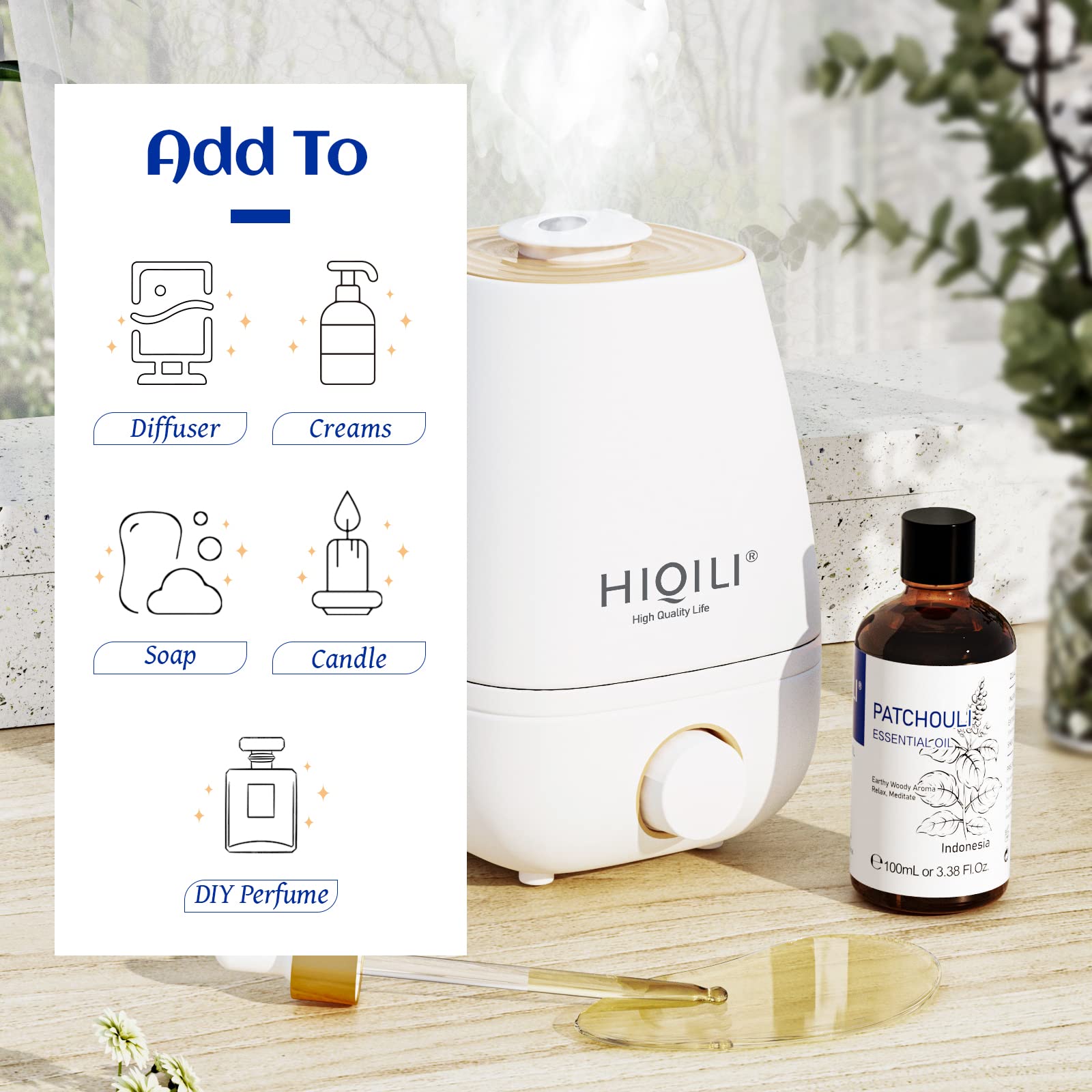 HIQILI Patchouli Essential Oil 100ML, Pure Natural, for Perfume Making, Diffuser and Skin HIQILI Au supplements