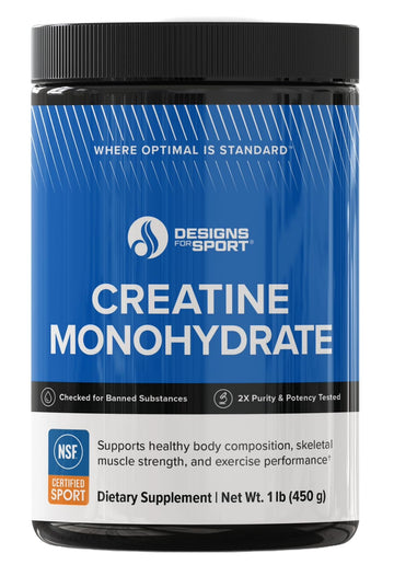 Designs for Sport Micronized Creatine Monohydrate Unflavored Powder - NSF Certified for Sport, 90 Servings, Supports Muscle Recovery, Brain Health, Pre and Post Workout Strength Designs for Sport Au supplements