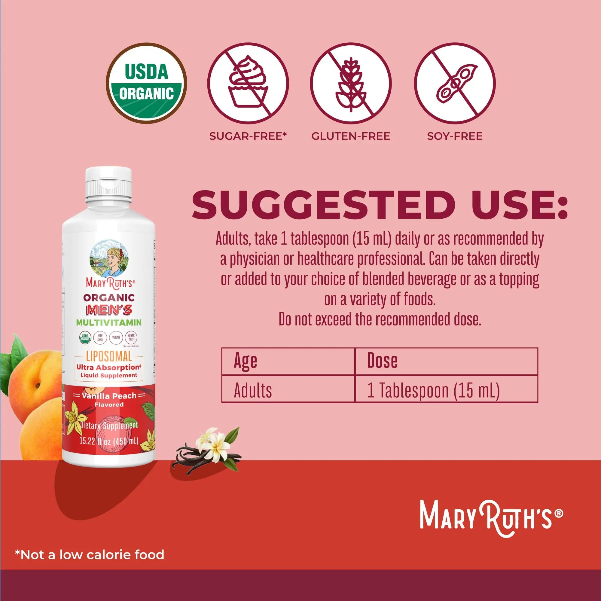 MaryRuth Organics Multivitamin for men | Sugar Free mens Multivitamin | Liquid Vitamins for men | Immune Support Supplement | Cognitive Health & Overall Wellness | Vegan | Non-GMO | 15.22 Fl Oz MARYRUTH'S Au supplements