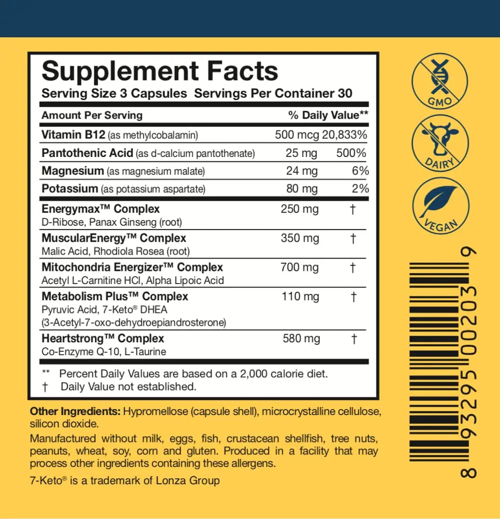 Researched Nutritionals Mens & Womens Vitamins - Optimized Energy Duo - Adrenal Support & Mitochondrial Supplements Researched Nutritionals Au supplements