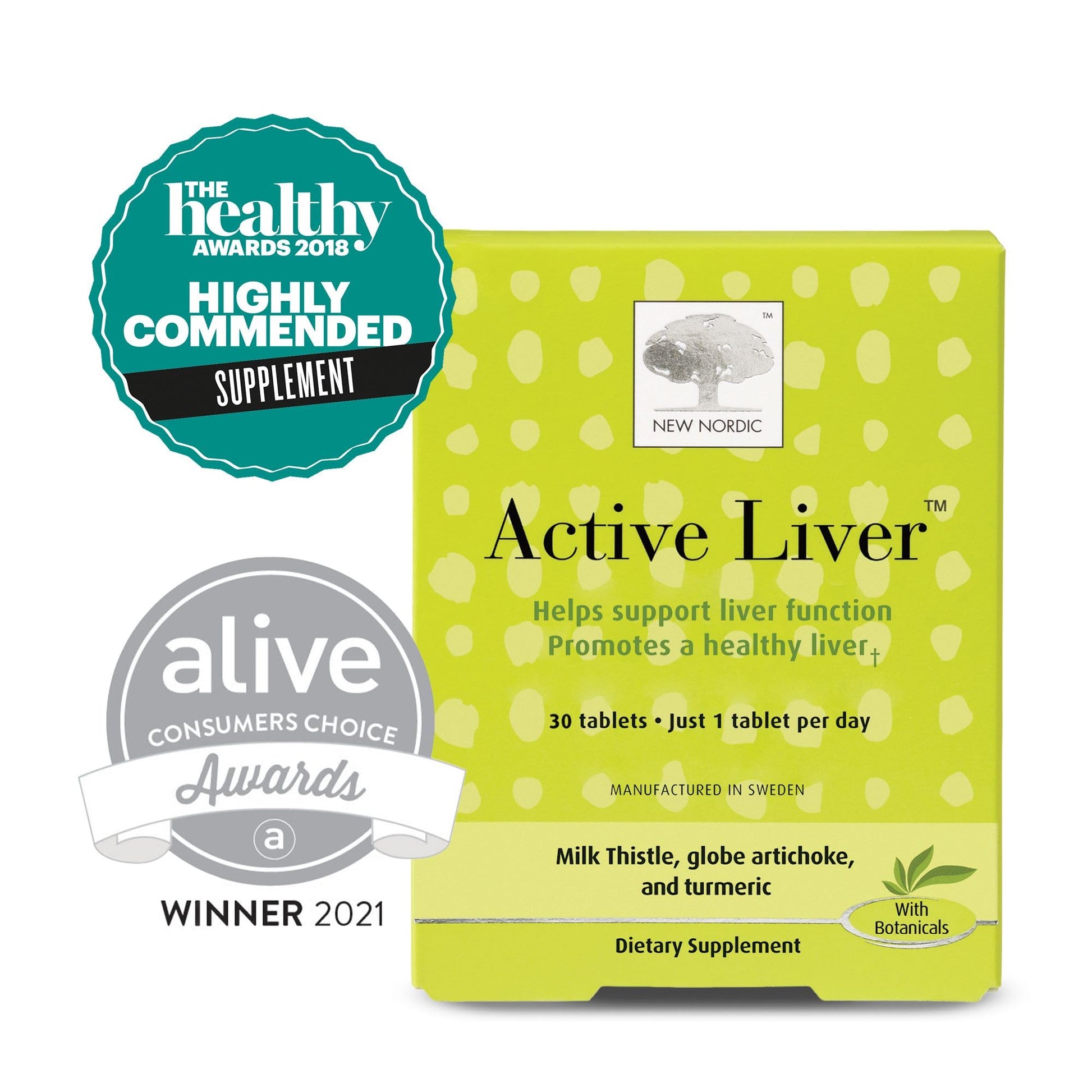 NEW NORDIC Active Liver 30-Day Supply, Daily Liver Supplement, Milk Thistle, Artichoke & Turmeric, 30 Tablets (Pack of 1) NEW NORDIC Au supplements