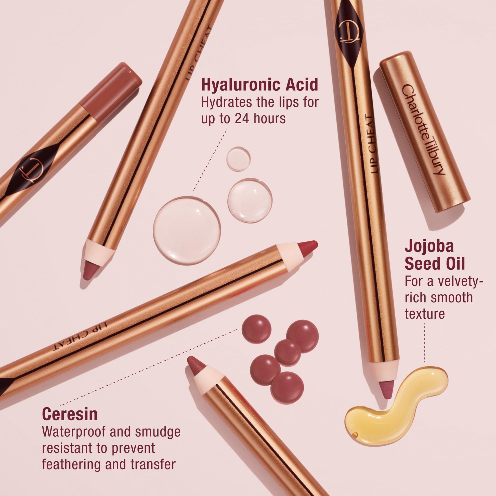 Charlotte Tilbury Lip Cheat Lip Liner Pencil - Gives Lips a Fuller-Looking, Defined Pout - Enriched with Jojoba Oil & Hyaluronic Acid - Waterproof, Smudge-Proof & Transfer-Proof - Pillow Talk Medium Charlotte Tilbury Au supplements
