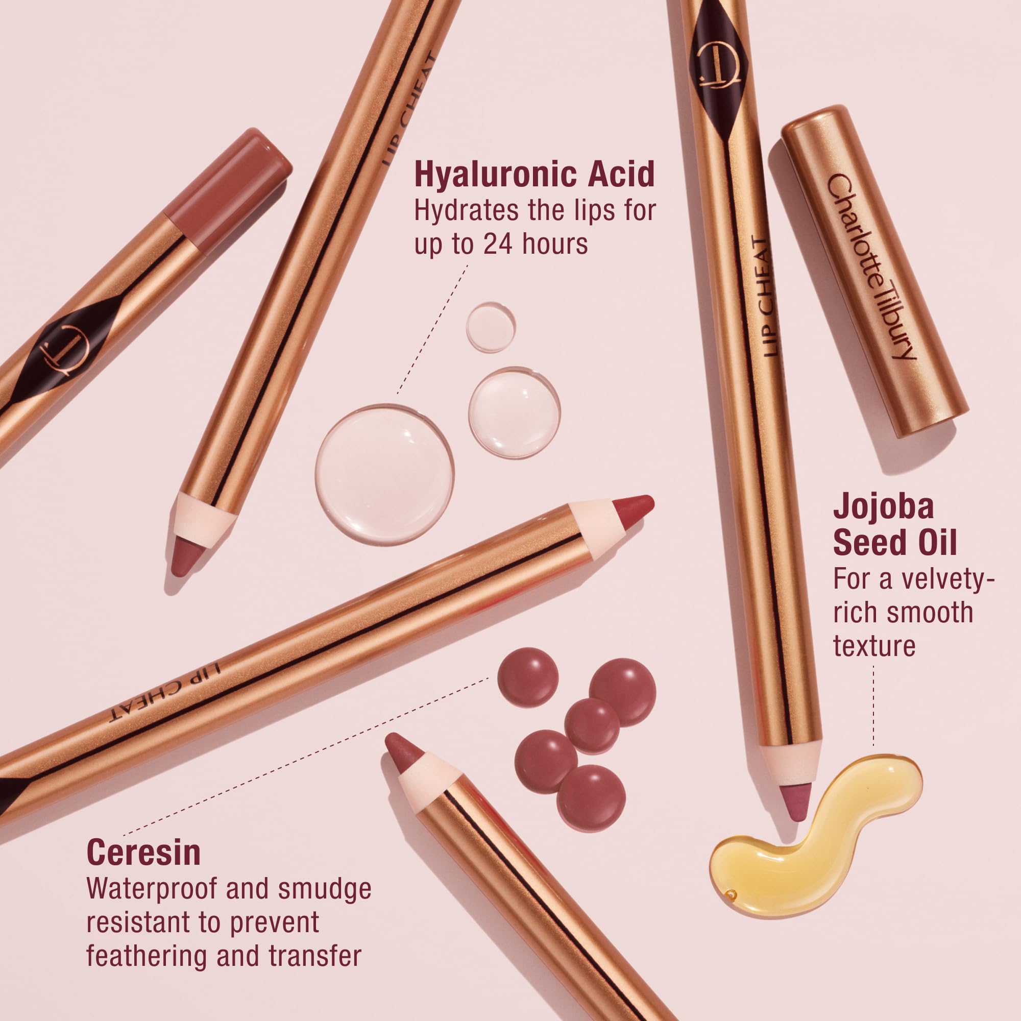 Charlotte Tilbury Lip Cheat Lip Liner Pencil - Gives Lips a Fuller-Looking, Defined Pout - Enriched with Jojoba Oil & Hyaluronic Acid - Waterproof, Smudge-Proof & Transfer-Proof - Pillow Talk Medium Charlotte Tilbury Au supplements