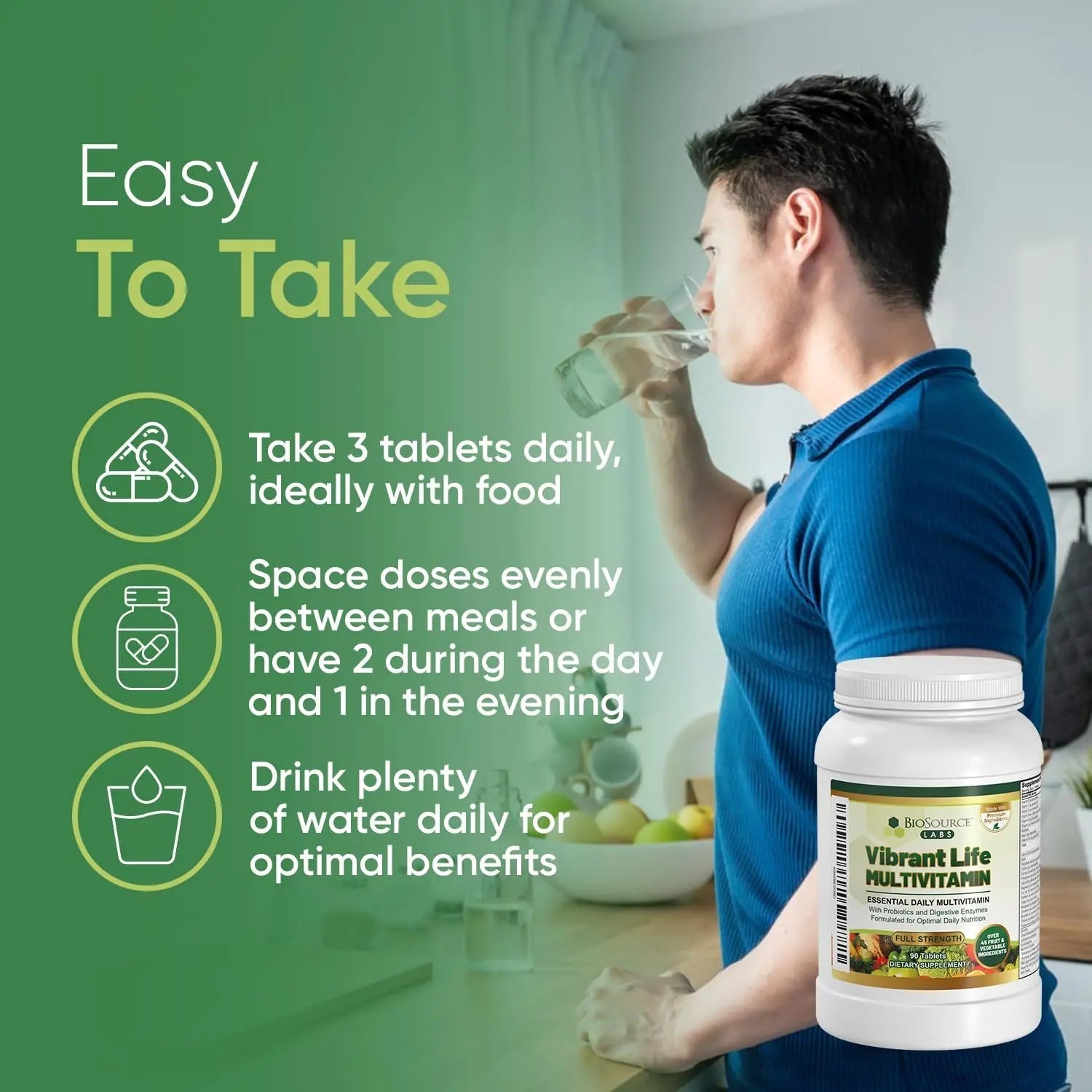 BioSource Labs Vibrant Life Multivitamin with Probiotics, Digestive Enzymes & B-Complex – Over 45 Fruits and Veggies BioSource Labs Au supplements