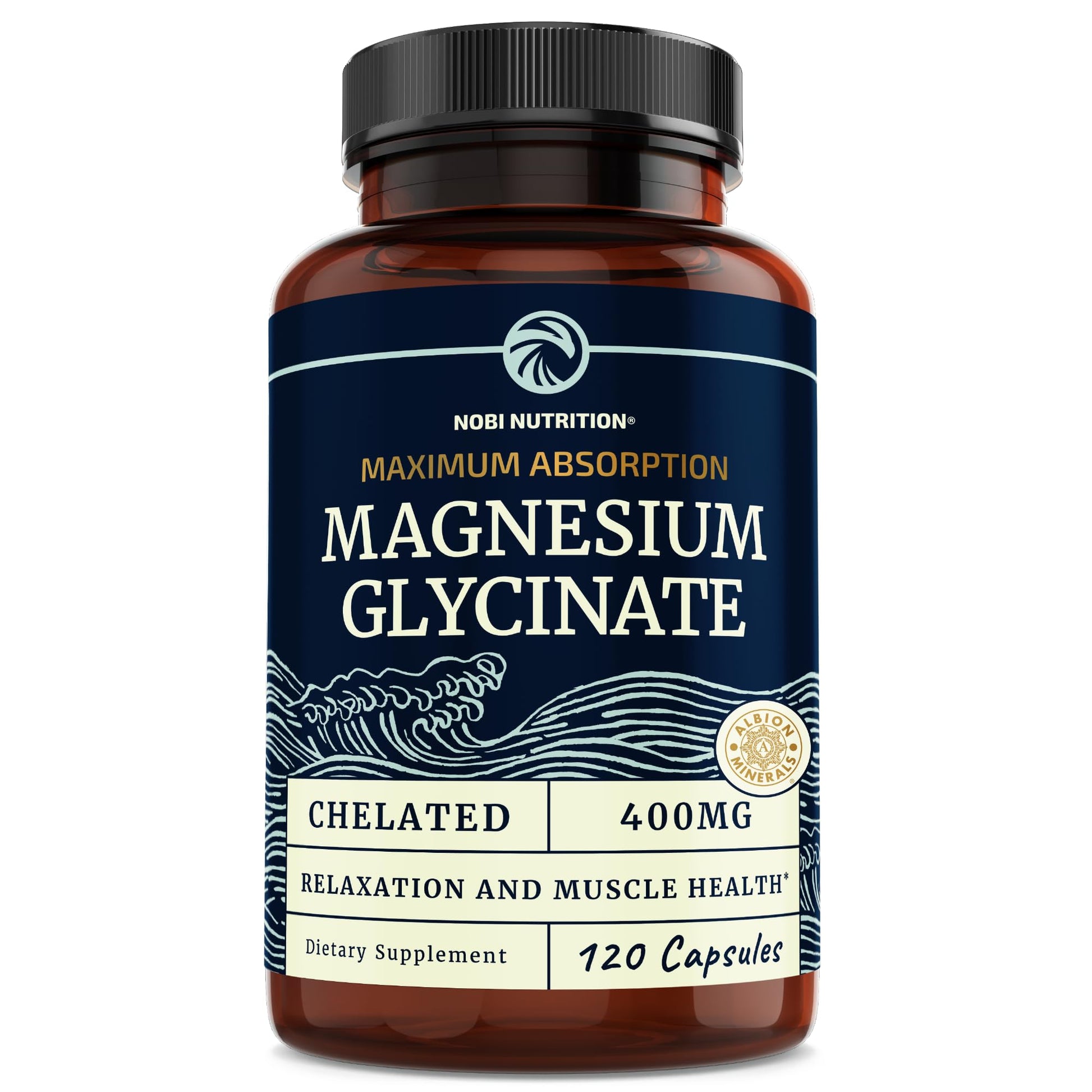 Magnesium Bisglycinate 400mg | Chelated Bisglycinate for Muscle Relaxation, Bones Nobi Nutrition Au supplements