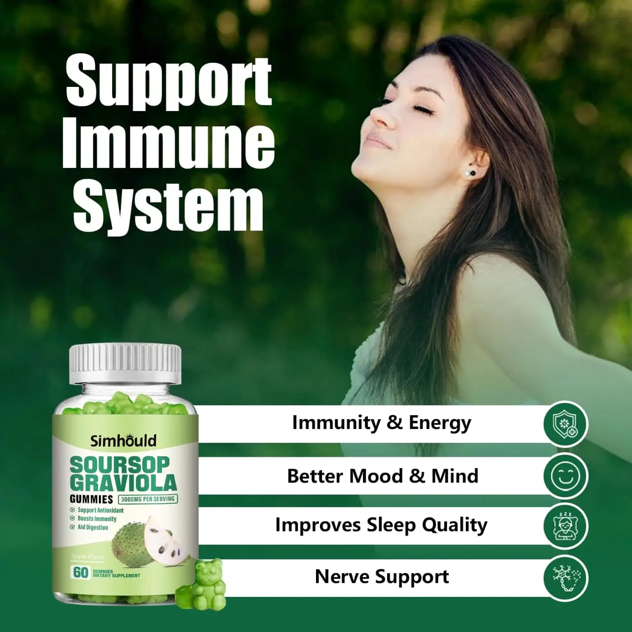 Simhould 1 Pack Soursop Graviola Gummies Simhould Au supplements