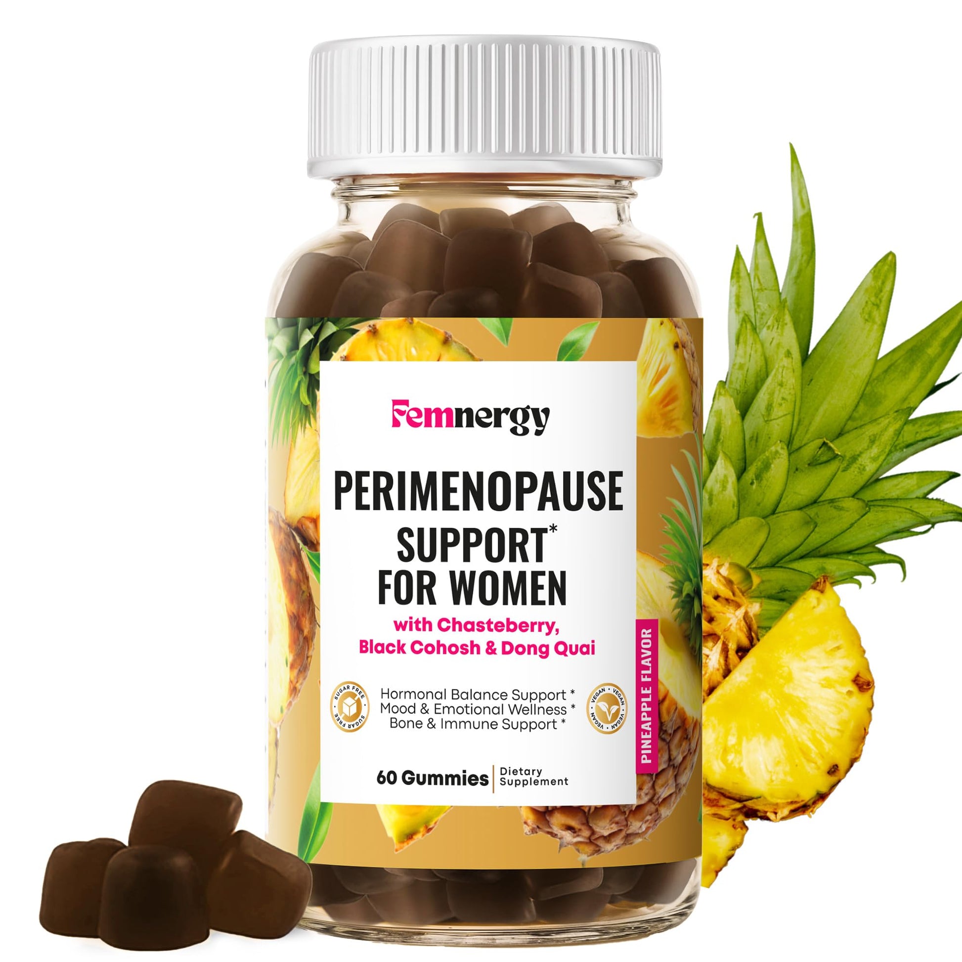 Femnergy Perimenopause Support Gummies for Women - Menopause Relief Estrogen & Hormone Balance Supplement with Black Cohosh Chasteberry Vitamins D3 B6 for Hot Flashes Night Sweats & Mood Swings Femnergy Au supplements