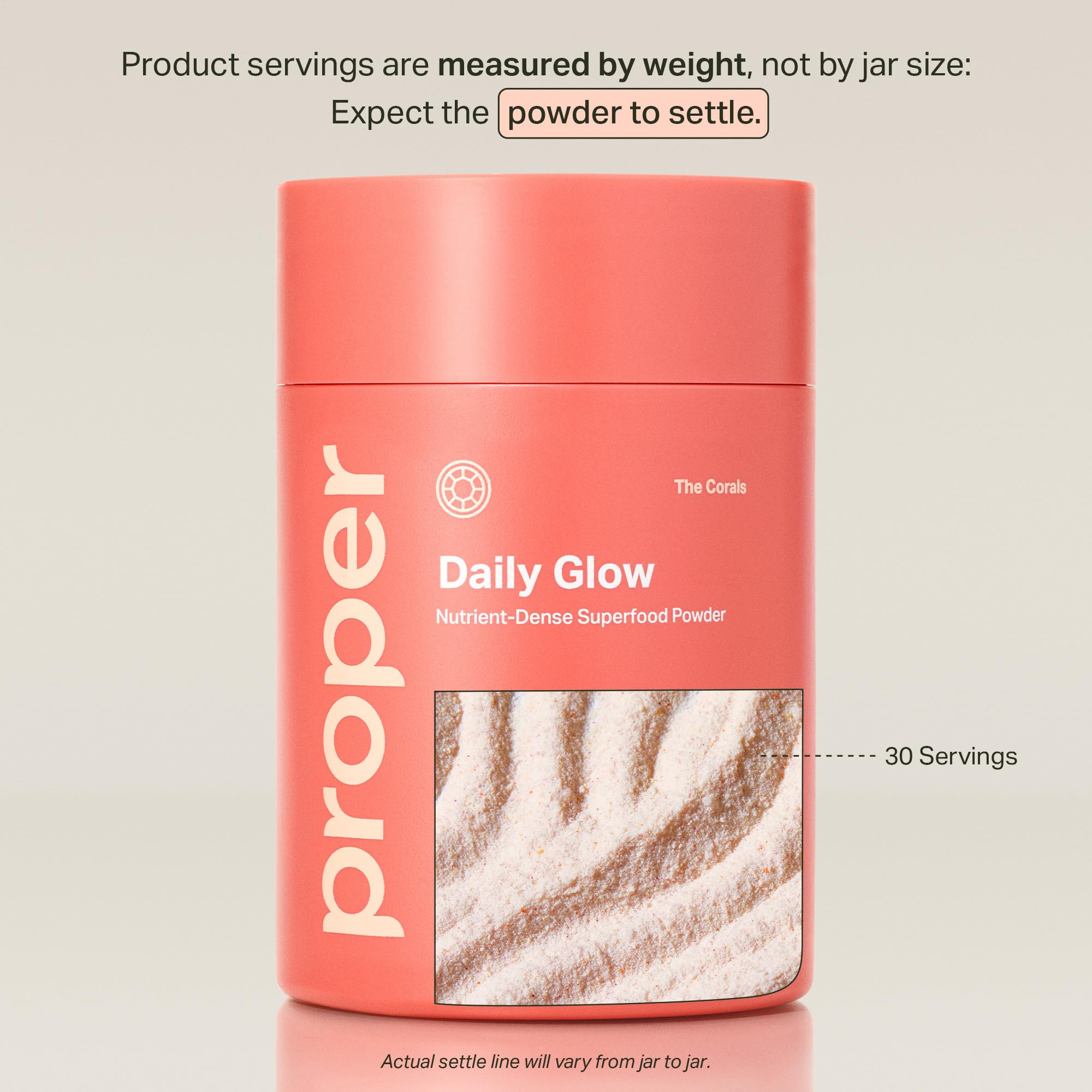 Proper, The Corals Daily Glow Beauty Blend - Nutrient Dense Superfood Powder with Collagen Peptides, Hyaluronic Acid Powder, Vitamin C, and MSM. Hair, Skin, Nail Vitamin Supplement for Women & Men Proper Au supplements