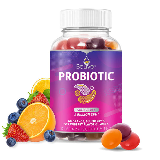 BeLive Probiotic Gummies - Probiotics with 5 Billion CFUs for Digestive Health, Men, Women & Kids - for Immune Support, Sugar Free & Vega BeLiveUS supplements