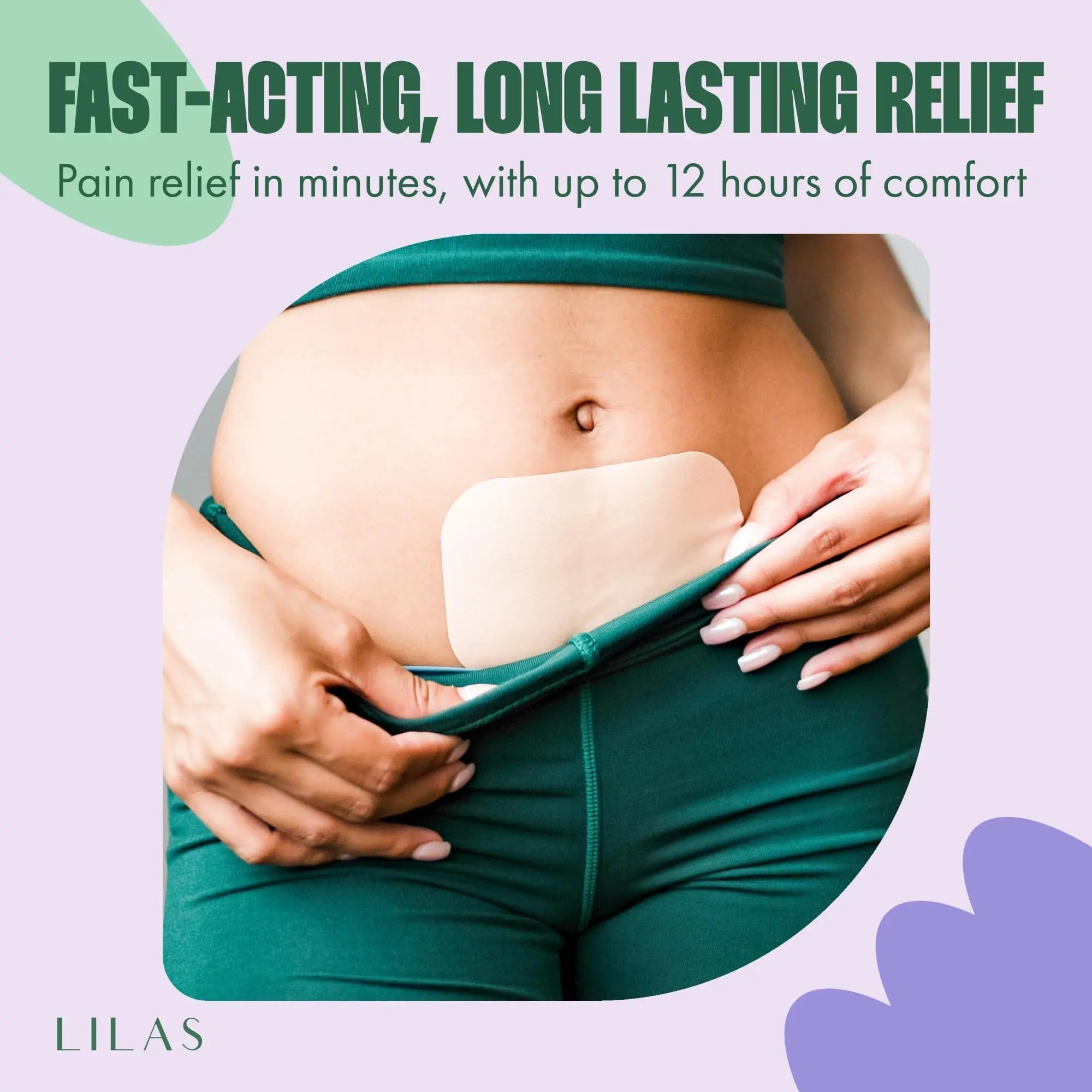 LILAS Period Cramps Pain Relief Patch, 5 Pack | Instant Relief for Menstrual Cramp, PMS, Endometriosis & PCOS | 12-Hour Comfort | Natural & Vegan Topical Patches | Trusted Formula & Upgraded Design LILAS Au supplements