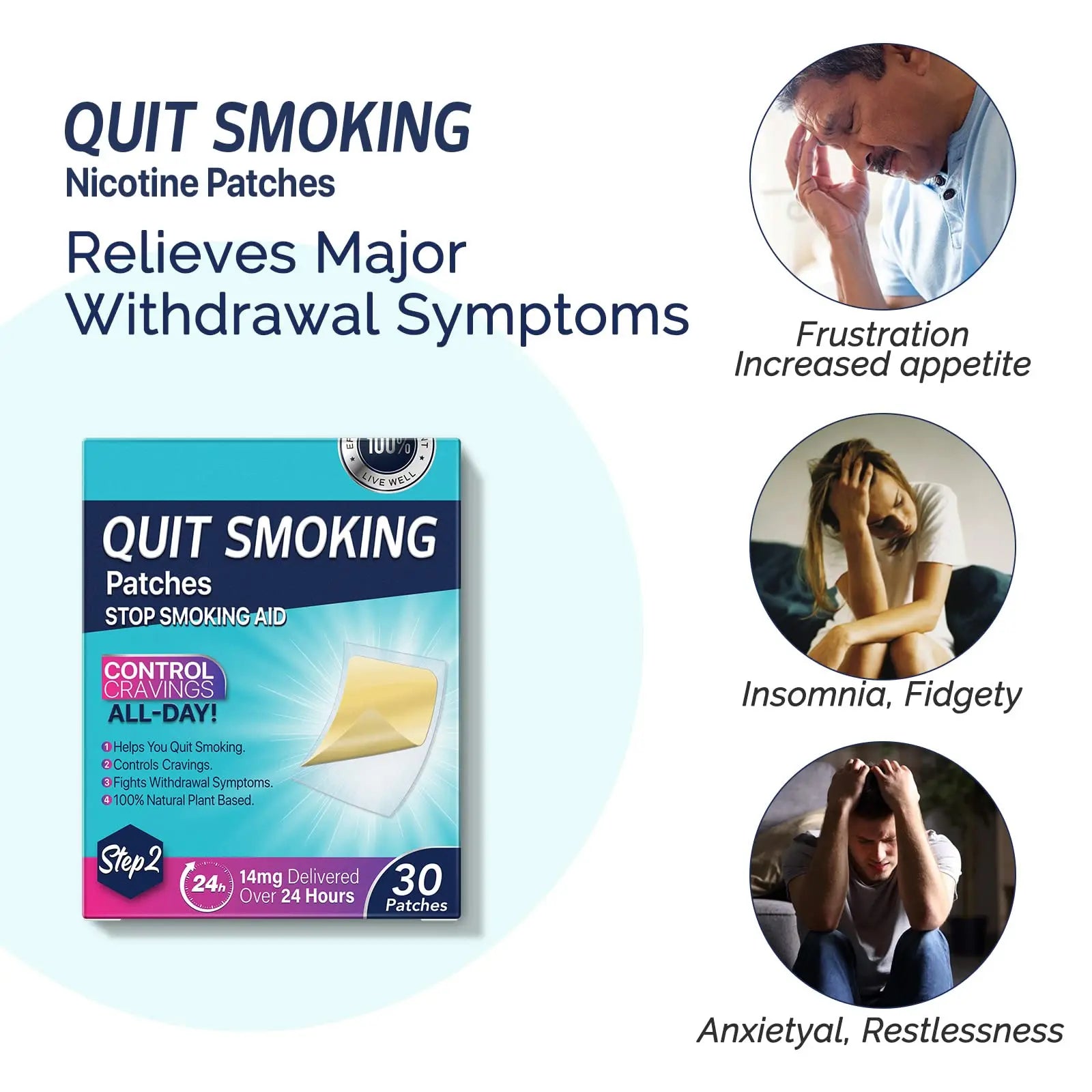 Step 2 Quit Smoking Patches, 14mg Stop Smoking Aids Patches, 30 Count Quit Smoking Stickers that Work with 2 Weeks, Helping Quit Patch, Easy & Effective Anti-Stickers NenMaoKeNu Au supplements