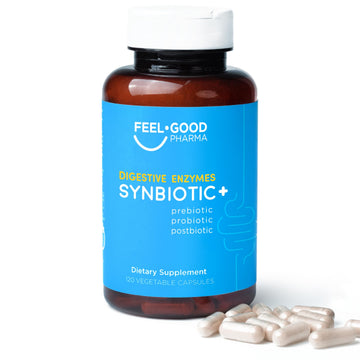 Feel Good Digestive Enzymes 4-in-1 Synbiotic+ – with Prebiotics, Probiotics & Postbiotics – Gut Health, Digestion & Bloating Relief – Pharmacist Formulated for Adults FEEL GOOD PHARMA Au supplements