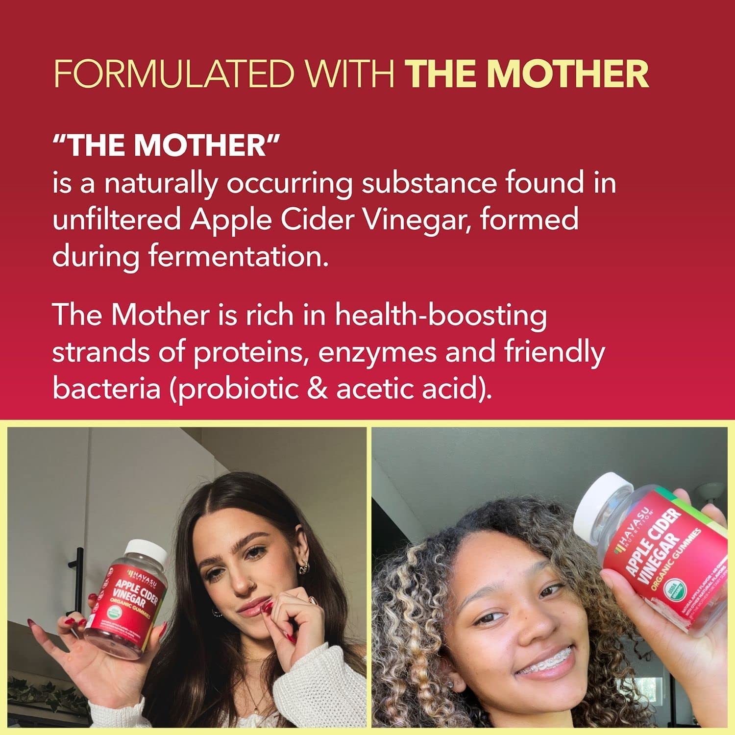 Organic Apple Cider Vinegar Gummies Detox | The Mother Enzyme | ACV Gummy HAVASU NUTRITION Au supplements