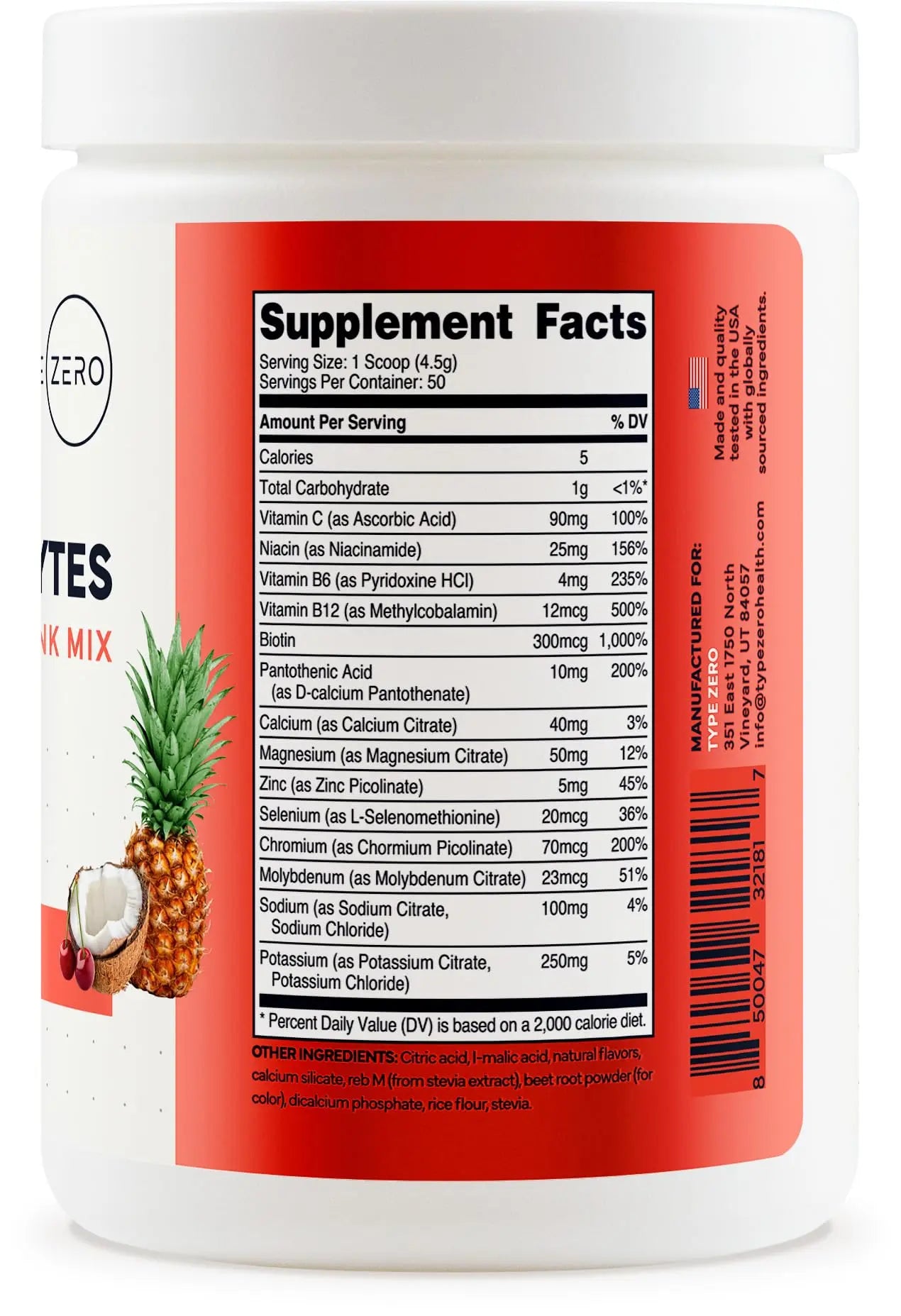 Type Zero Clean Electrolytes Hydration Powder Drink Mix + 14 Essential Vitamins & Minerals - Sugar Free, Zero Artificial Ingredients - Fruit Punch, 50 Servings Type Zero Au supplements