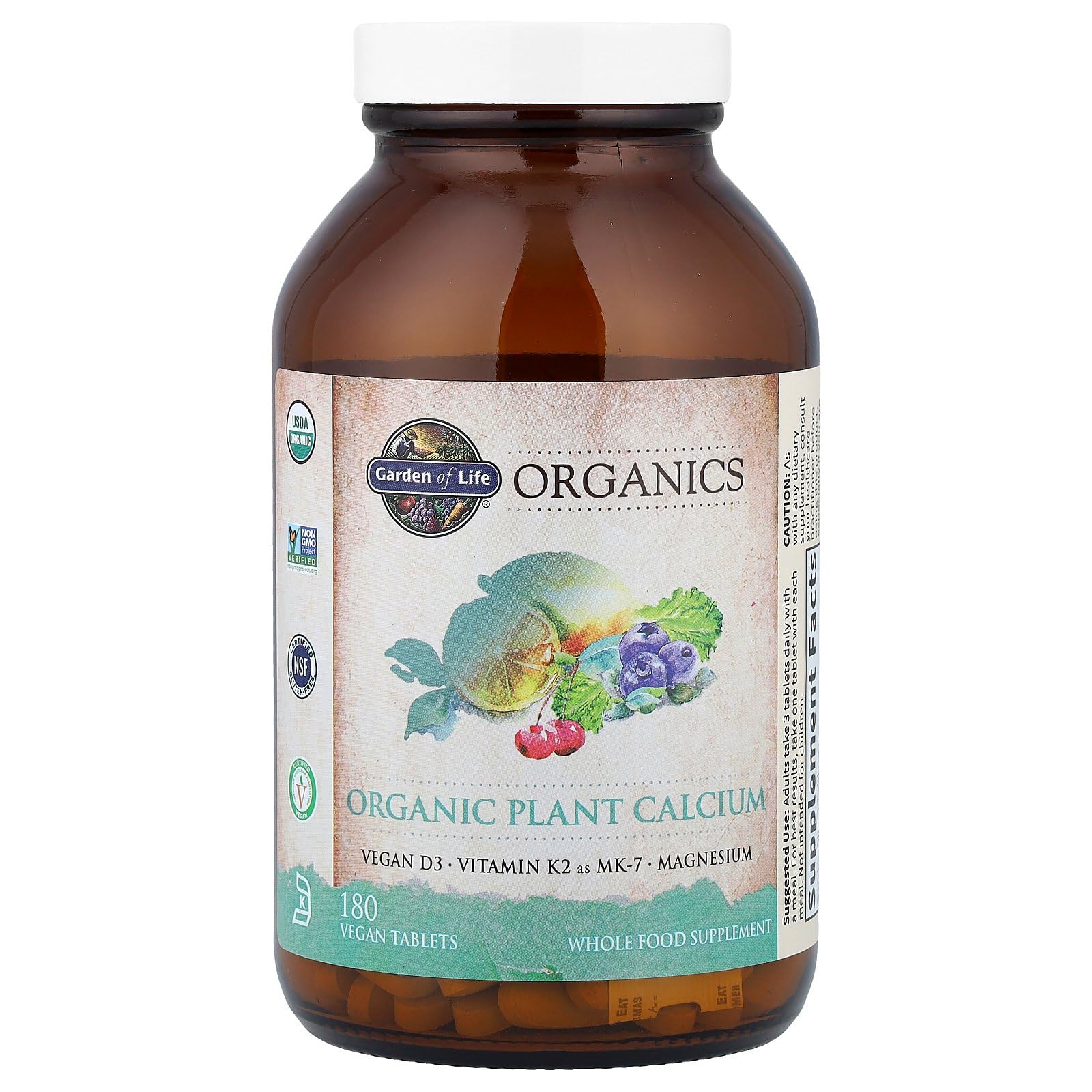 Garden of Life Calcium Supplement with Magnesium & Organic Vitamin D3 K2, Made from Whole Foods, Gluten-Free, 180 Count Garden of Life Au supplements