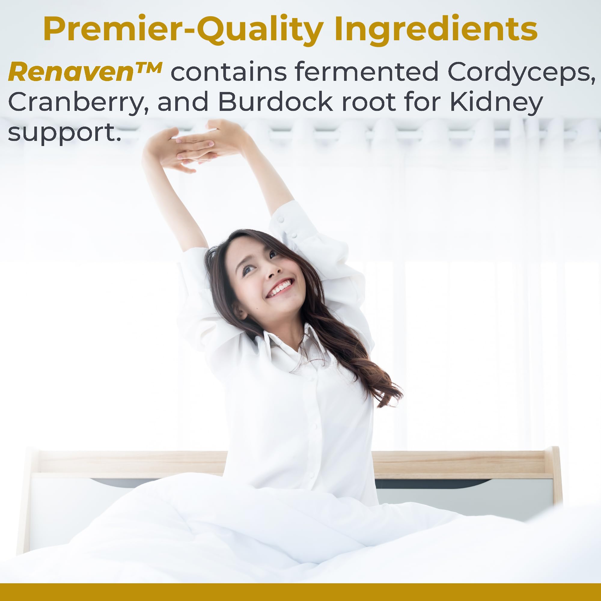 Premier Research Labs RenaVen - Premier Kidney Support for Kidney Cleanse Detox and Repair | Improve Kidney Function and Urinary Support with Fermented Cordyceps - 60 Plant-Source Capsules Premier Research Labs Au supplements